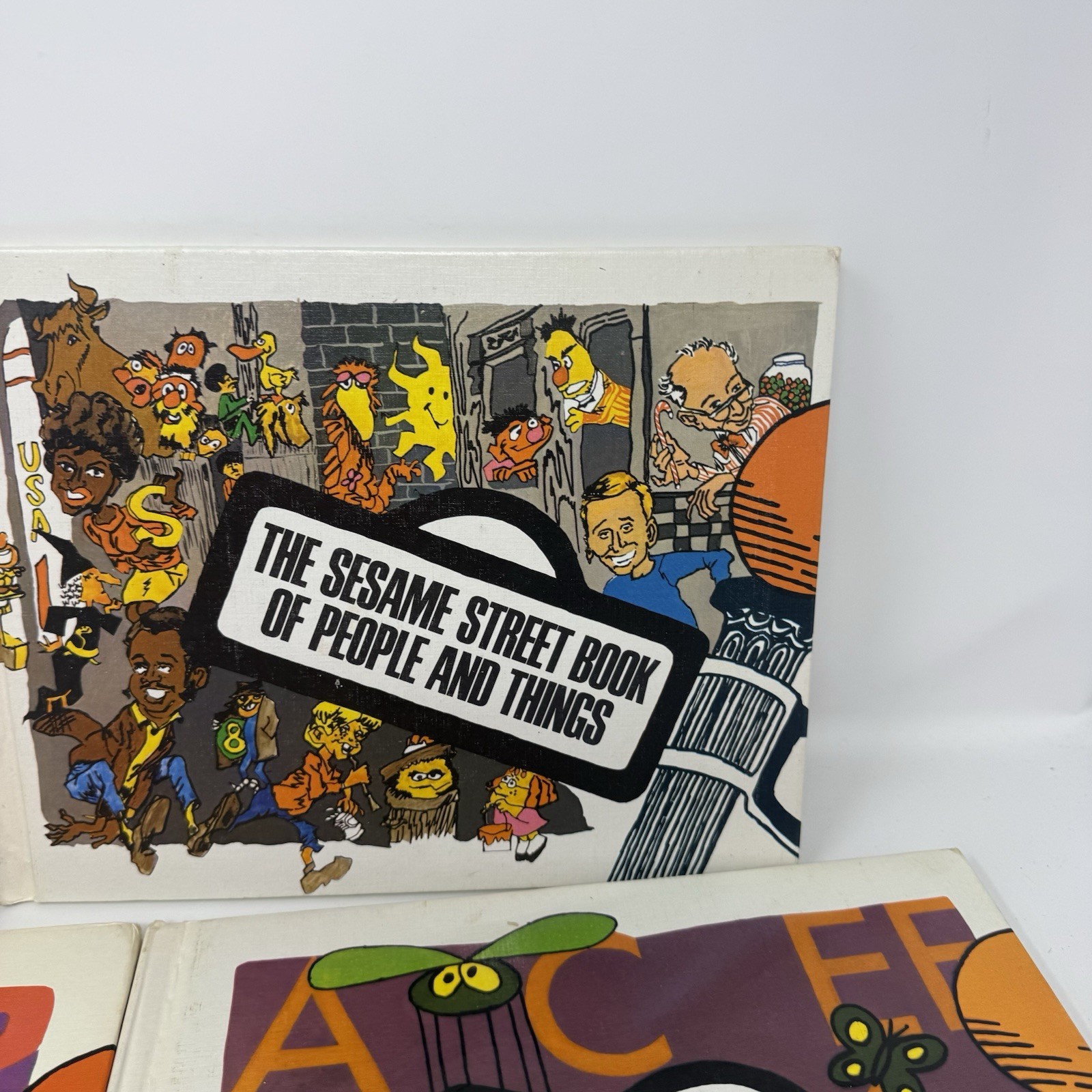 Set Of 5 Vintage Sesame Street Children’s Hard Cover Books Retro 1970s