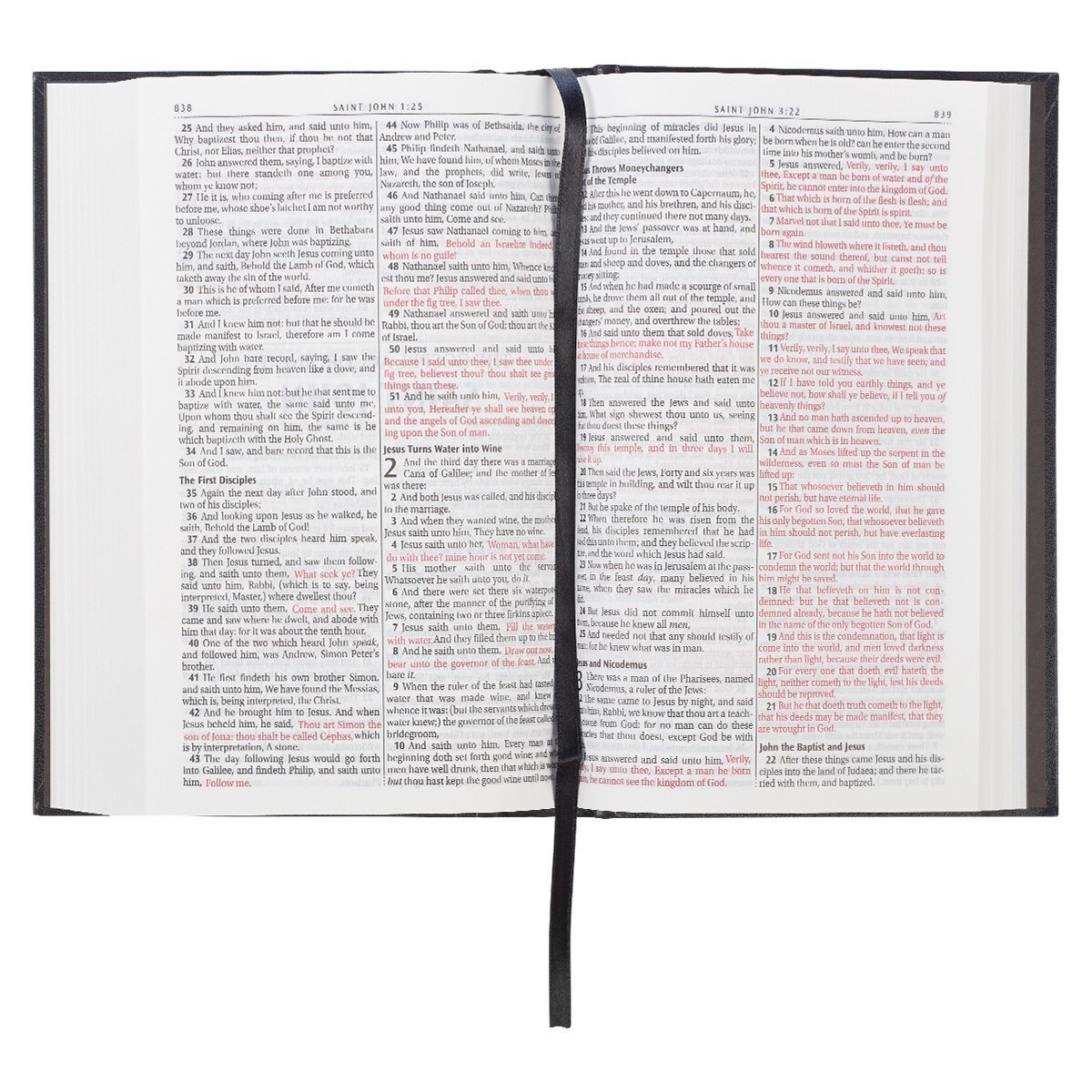 The Holy Bible King James Version Hardcover / Jesus Words In Red / Black