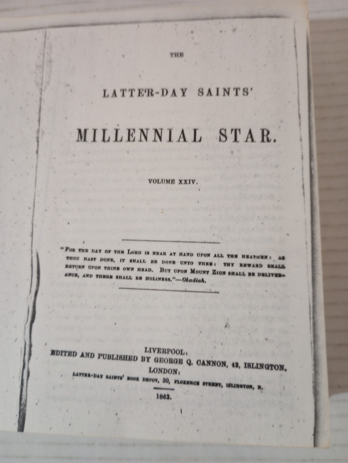 The Latter-day Saints Millennial Star Vol 24 1862 Bound Facsimile Reprint