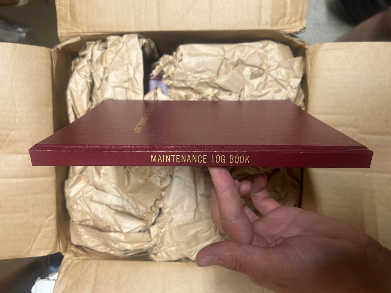 Maintenance Log Book Hardbound 120 Pages Industrial Equipment Record Journal