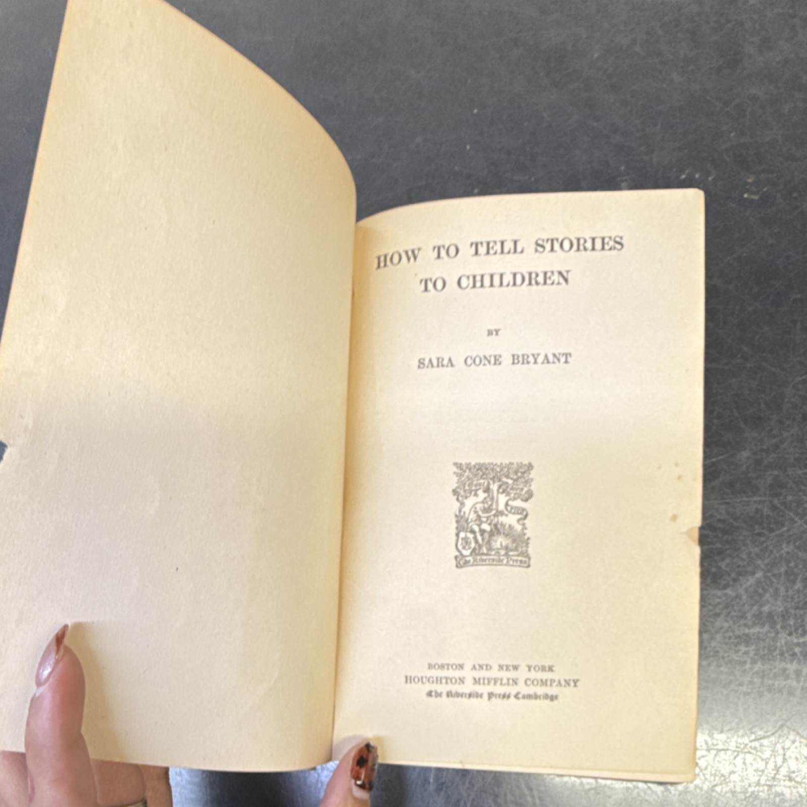 Sara Cone Bryant How to Tell Stories to Children Houghton Mifflin 1905 HC Ins