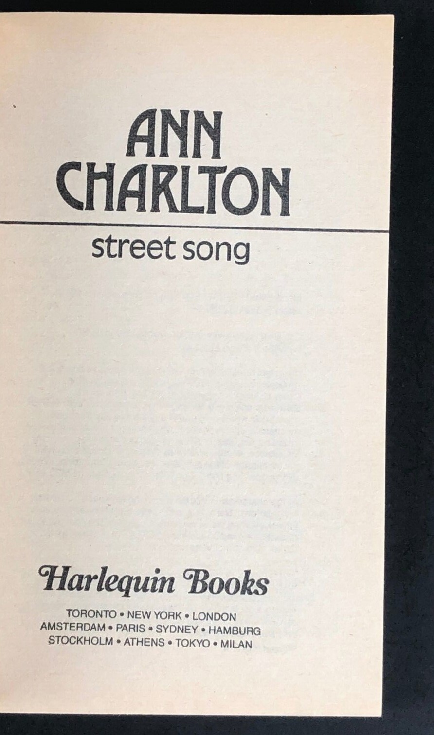 Street Song book by Ann Charlton Highly Rated Romance Harlequin Presents #1008