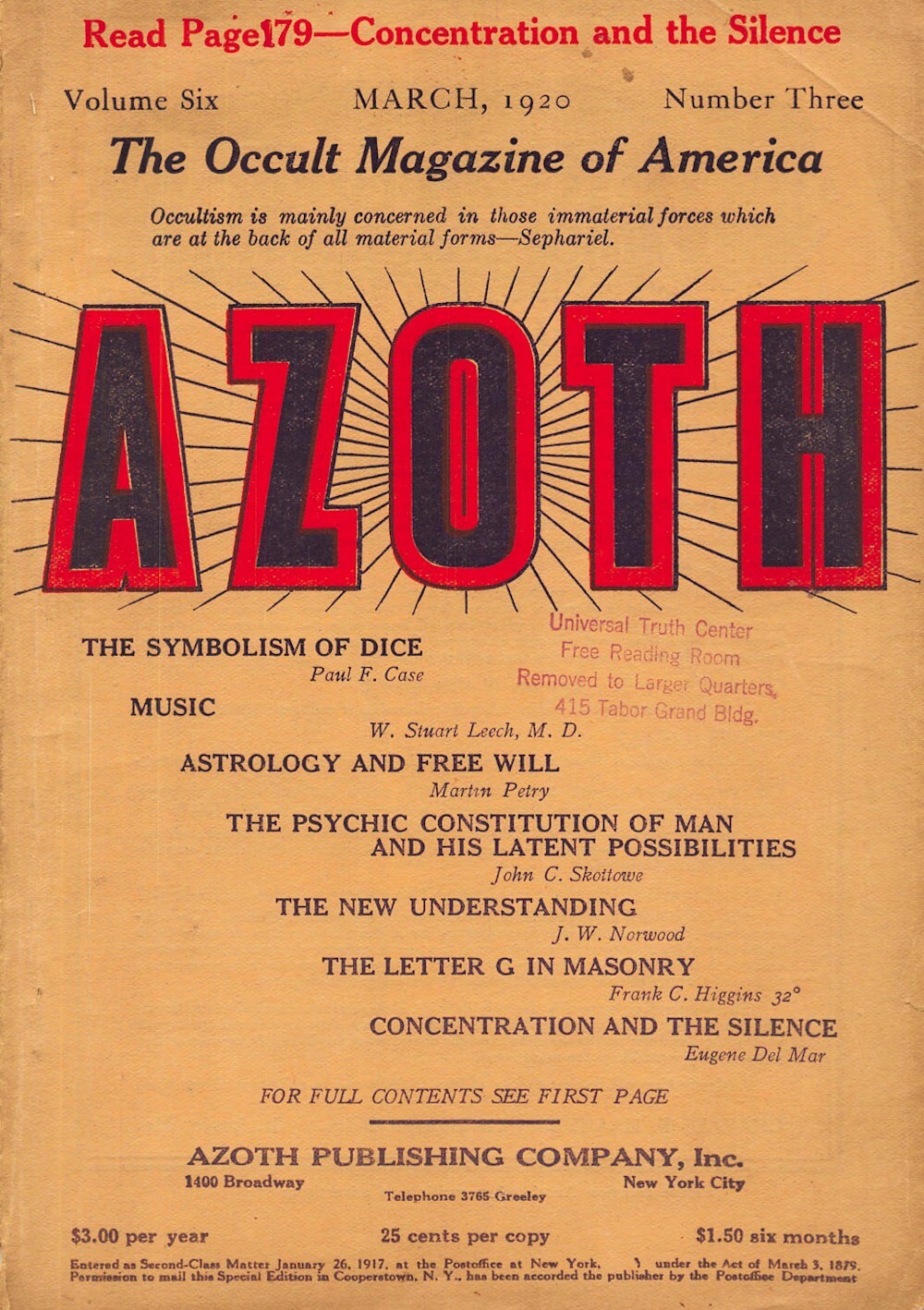 Azoth: The Occult Magazine of America. Near complete run on DVD or USB Drive