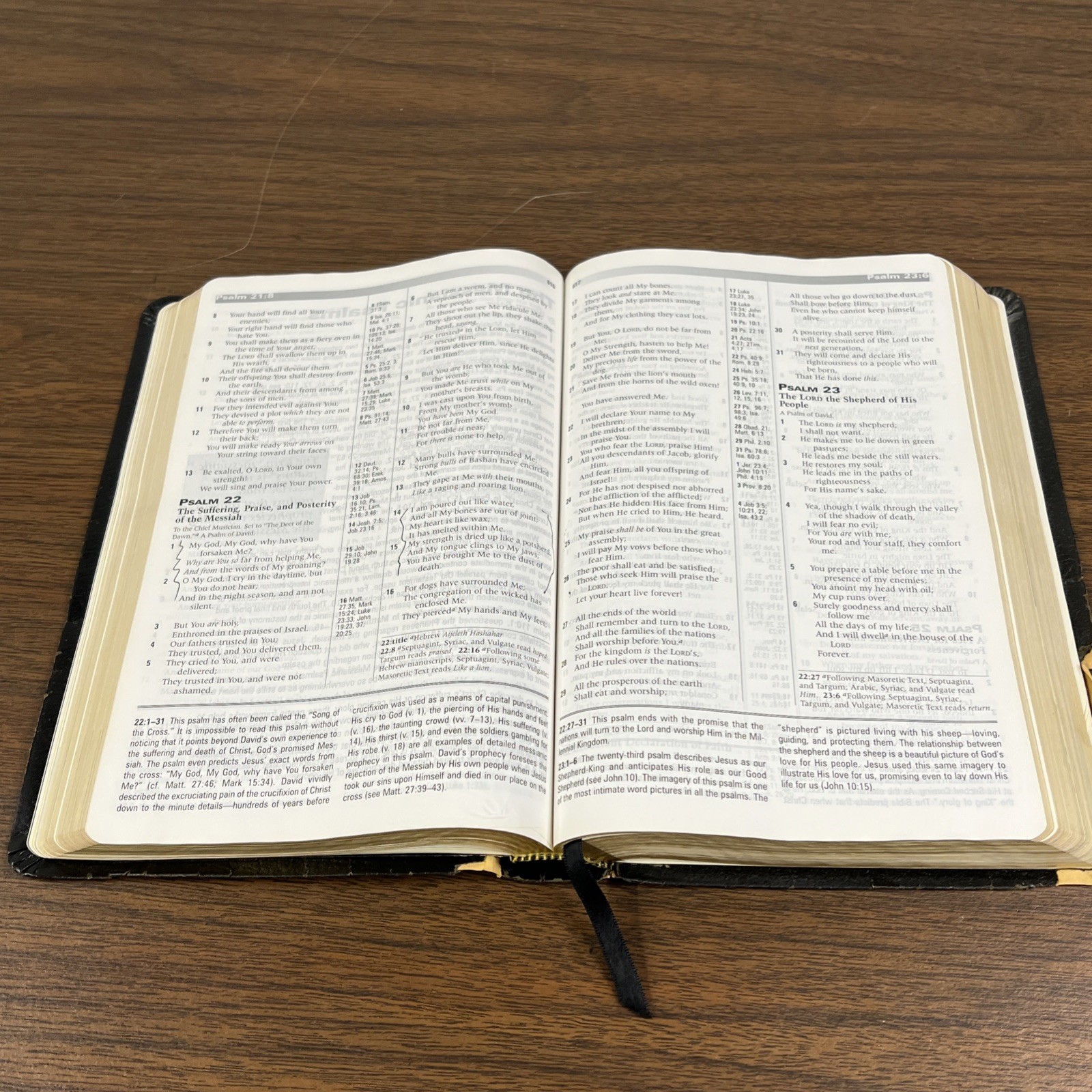 Tim LaHaye Prophecy Study Bible NKJV Leather Black Red Letter 2001 (Worn Cover)