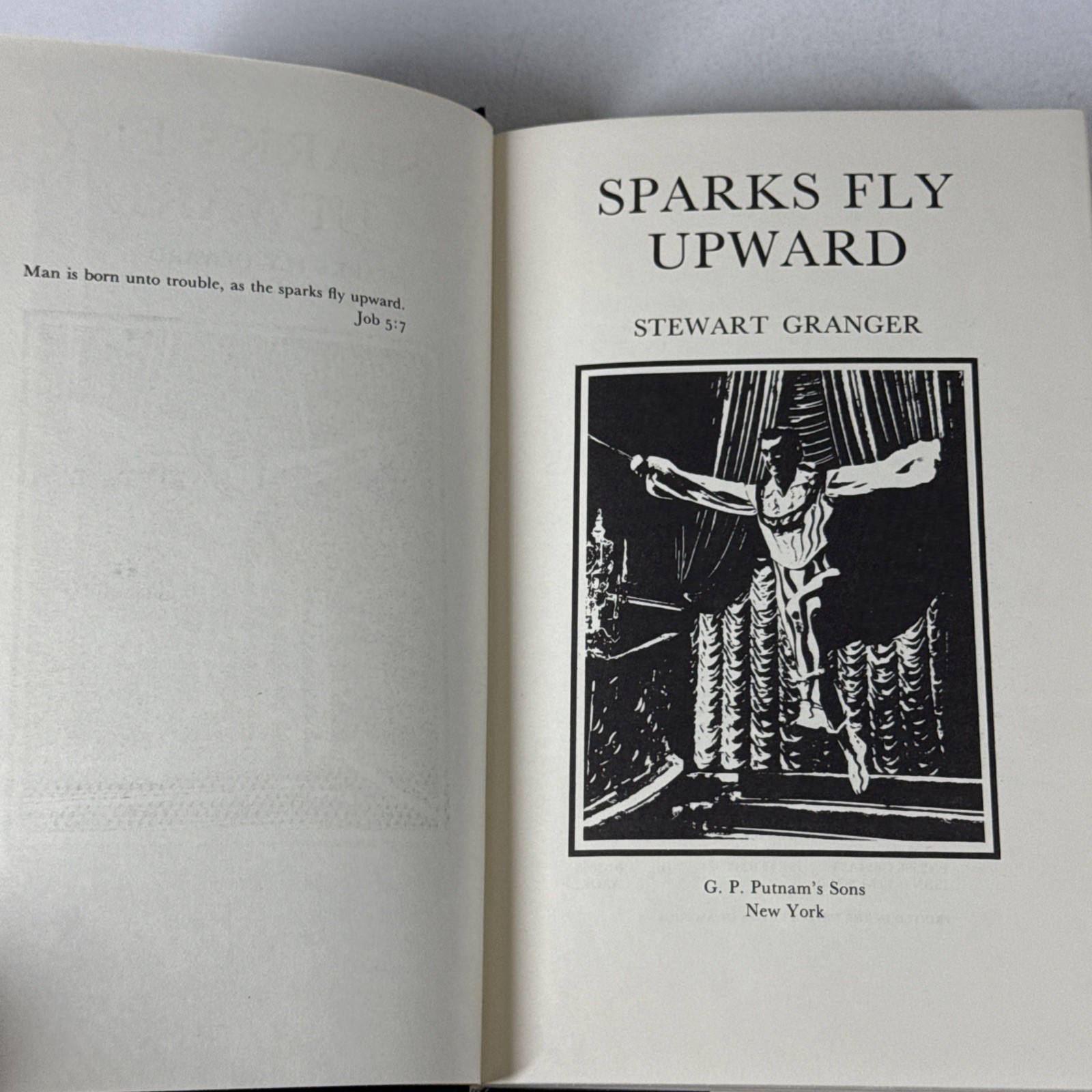Stewart Granger SIGNED Sparks Fly Upward Granada 1981 First Edition HC DJ
