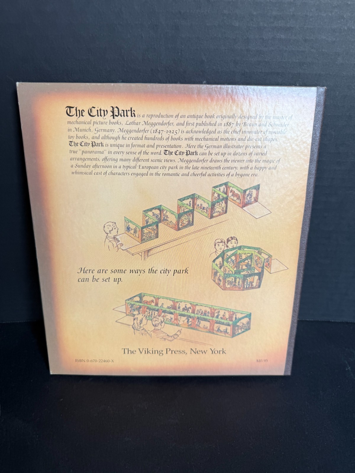 Lothar Meggendorfer The City Park Antique Stand-Up Pop-Up Book Reproduction