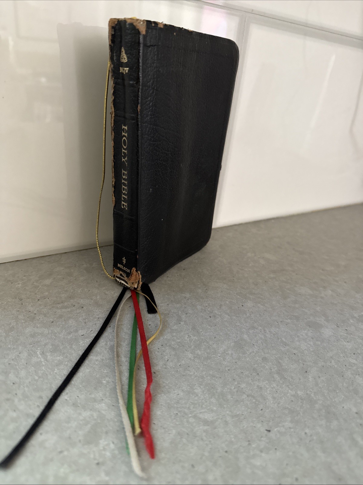NKJV Pocket Companion Bible by Thomas Nelson #1496S Red Letters Worn Leather