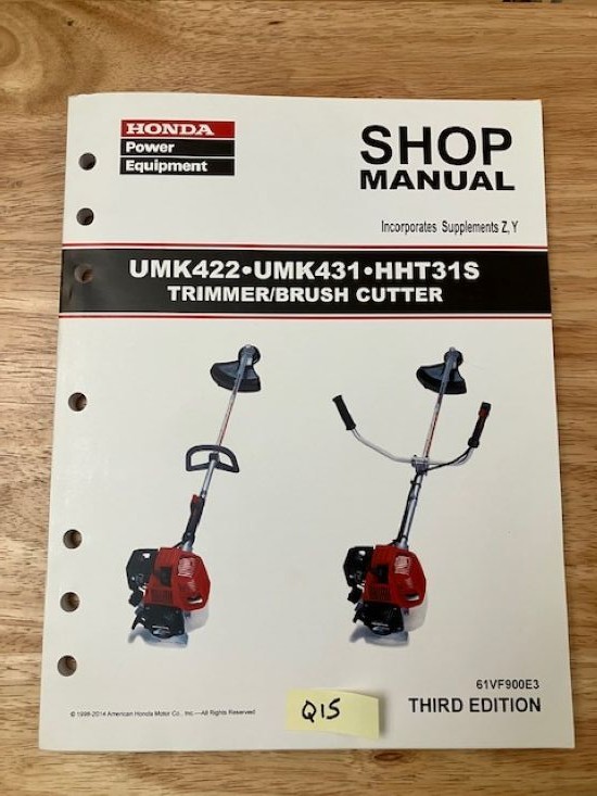 OEM HONDA UMK422 UMK431 HHT31S TRIMMER BRUSH CUTTER SERVICE SHOP MANUAL 96 -14