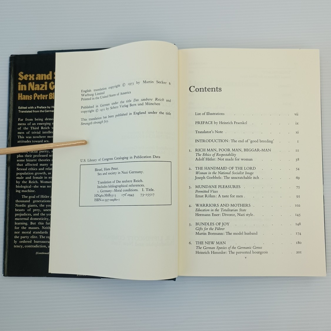 Sex and Society in Nazi Germany Hans Peter Bleuel 1st Ed 1973 Eng Translation