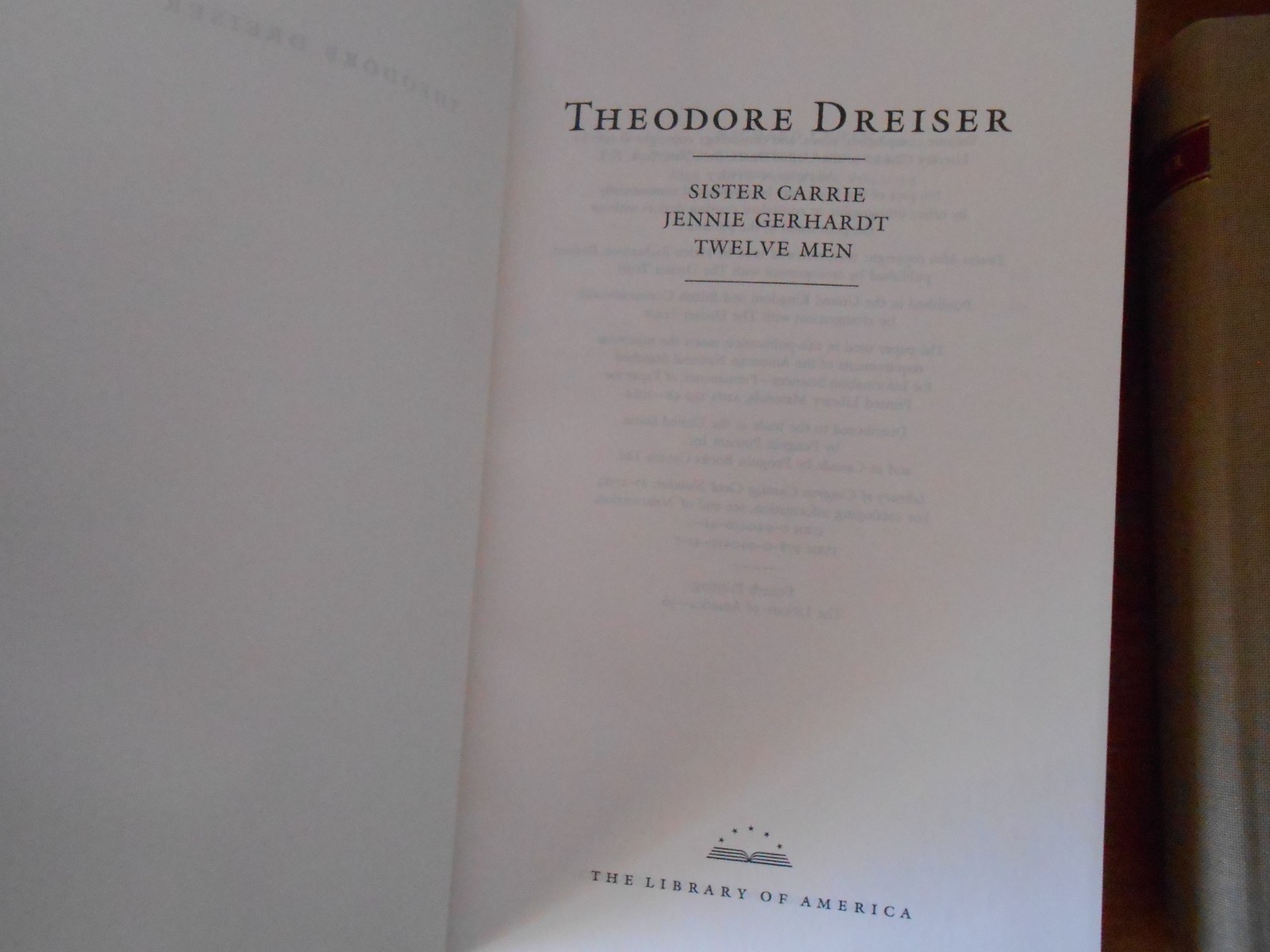 Library Of America THEODORE DREISER Set of 2 2 inserts; 1 1st- HC/SC LN