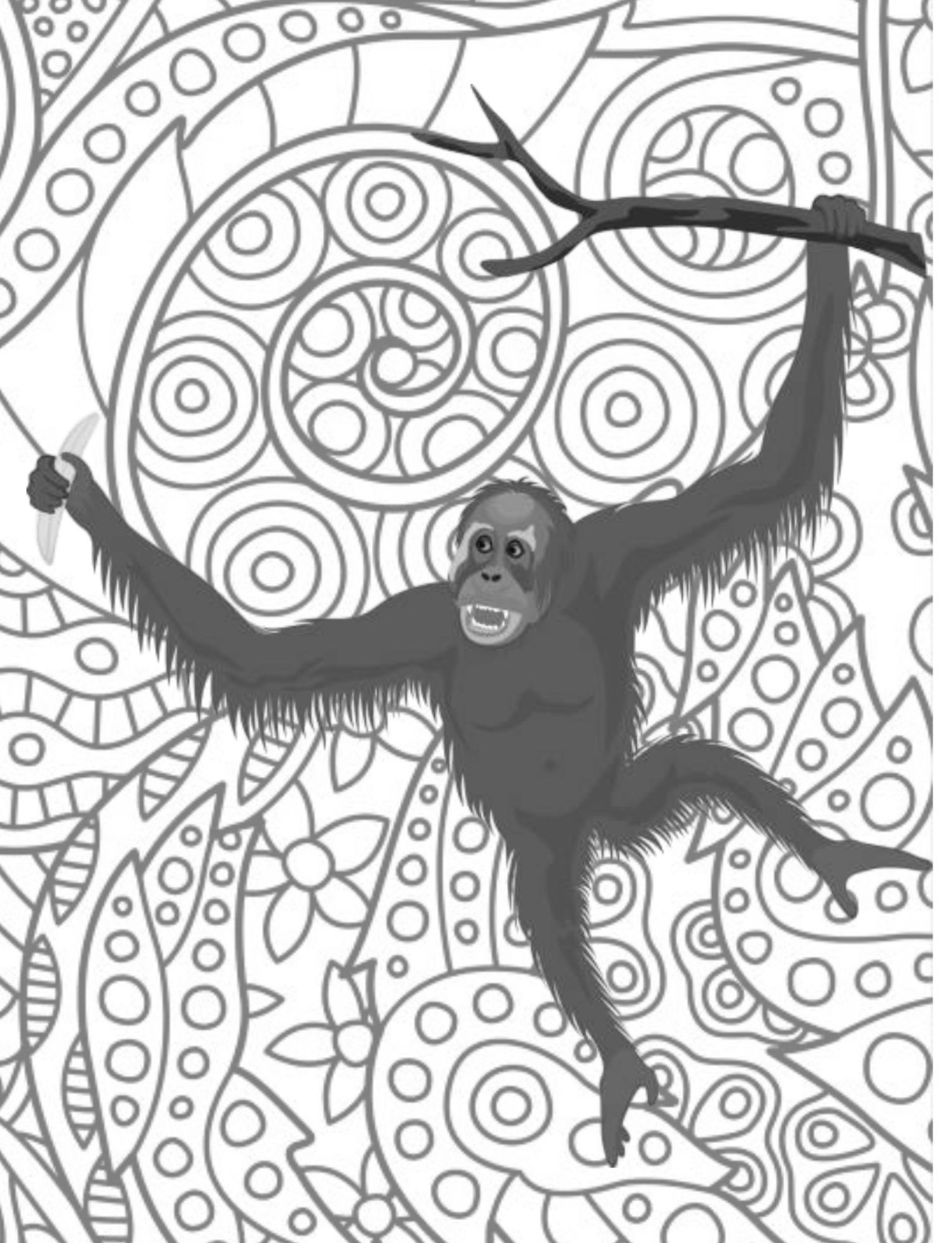 Save the primates Coloring book for Adults Teens 108 Pages 8.5 x 11 for All Ages