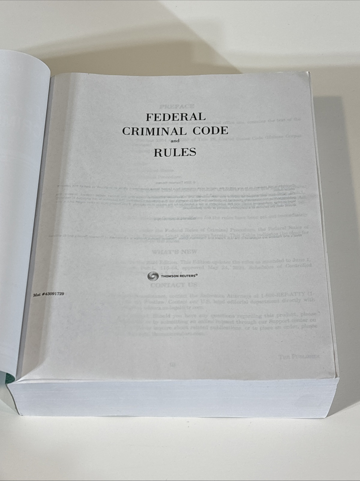 Federal Criminal Code and Rules 2024 Revised Edition Law Book Thomson Reuters