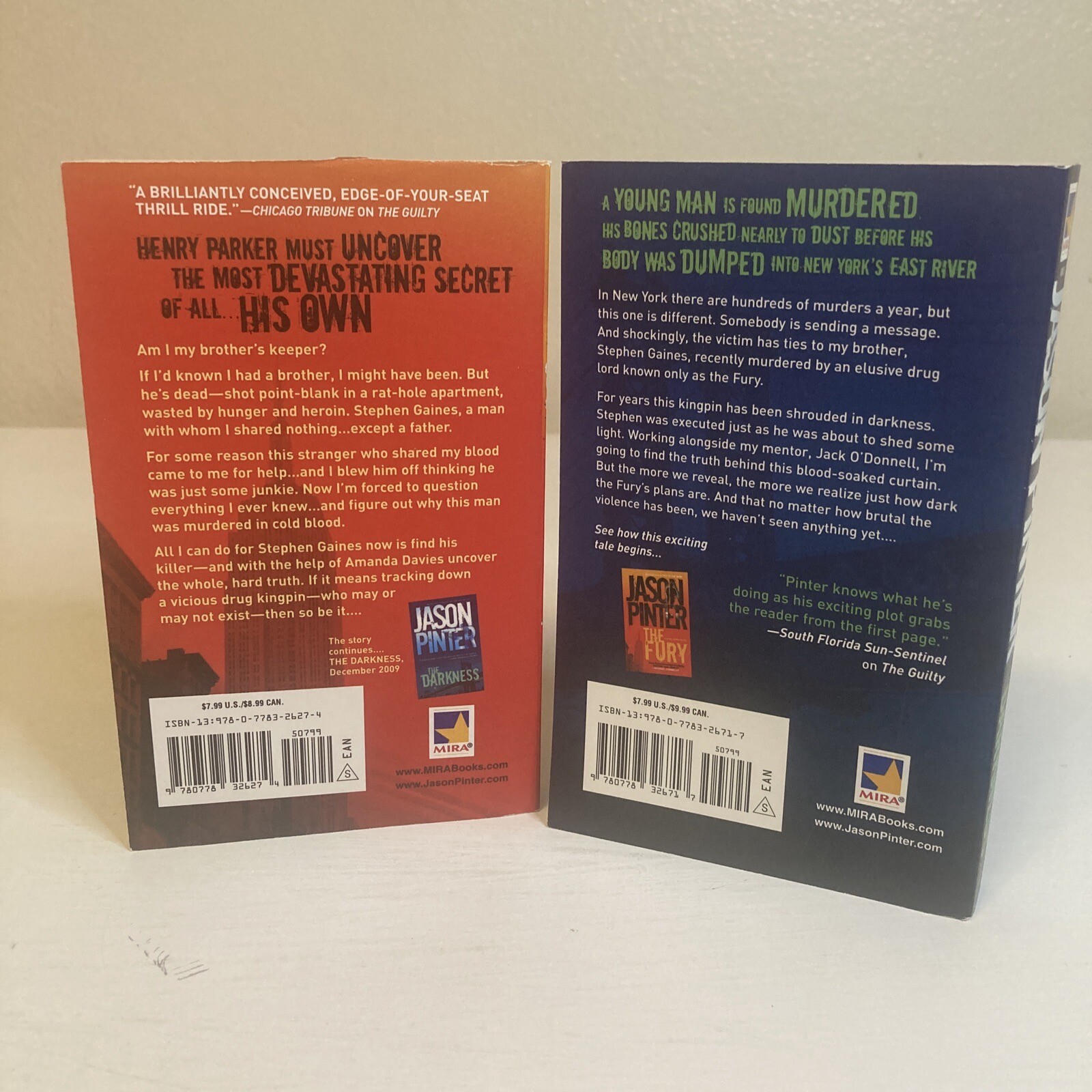 Lot Of 2 Jason Pinter Mass Market Paperback Books: The Fury, The Darkness…