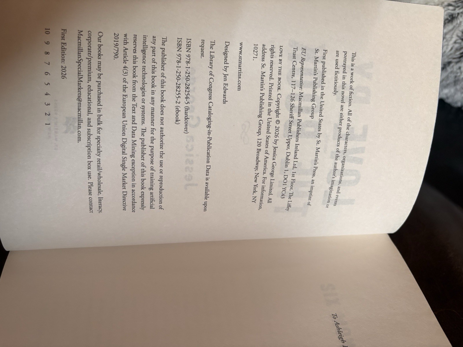 Love by the Book ARC Jessica George Paperback 2026 Advanced Readers Edition