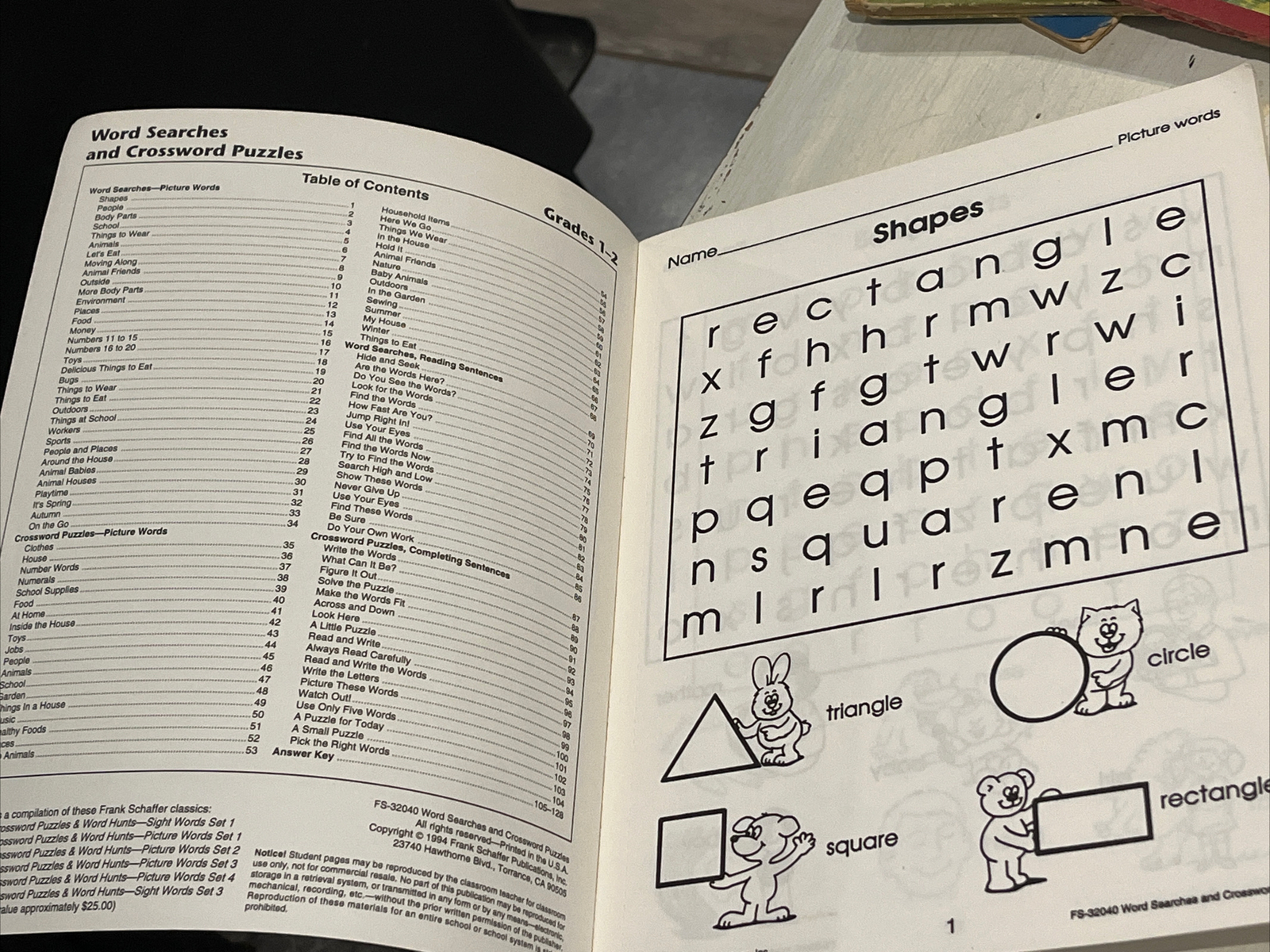 Word Searches & Crossword Puzzles Grades 1-2 125+ Pages Frank Schaeffer ￼pub.