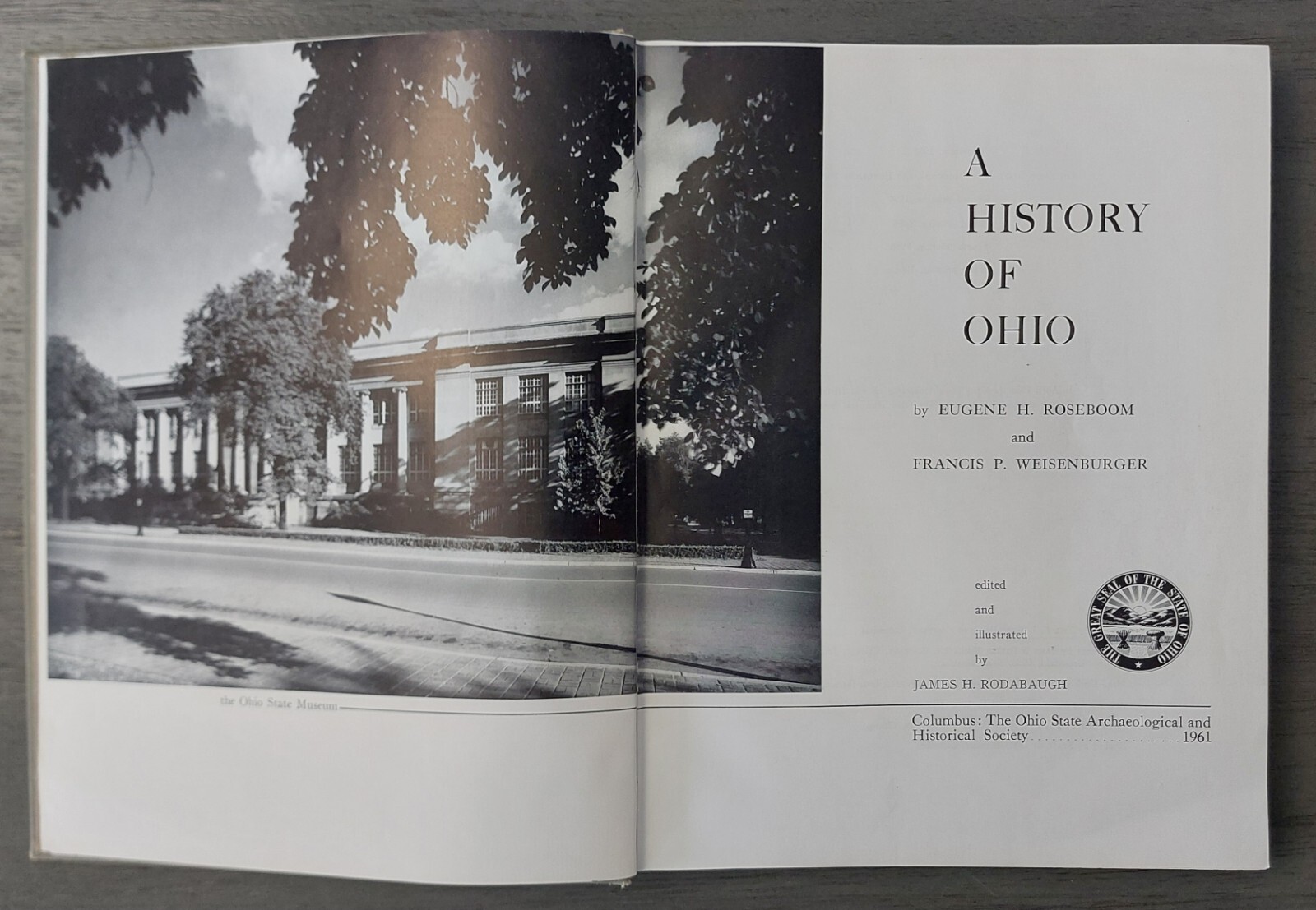 Vintage 1961 „A History of Ohio“ Roseboom/Weisenburger Hardcover