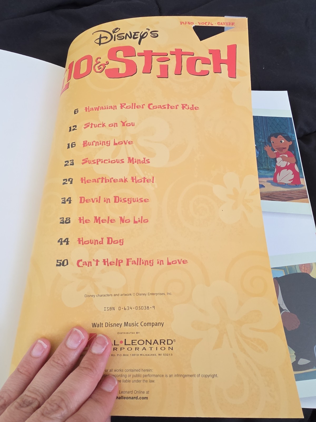 LILO AND STITCH Hal Leonard Corp. Arrangement Book