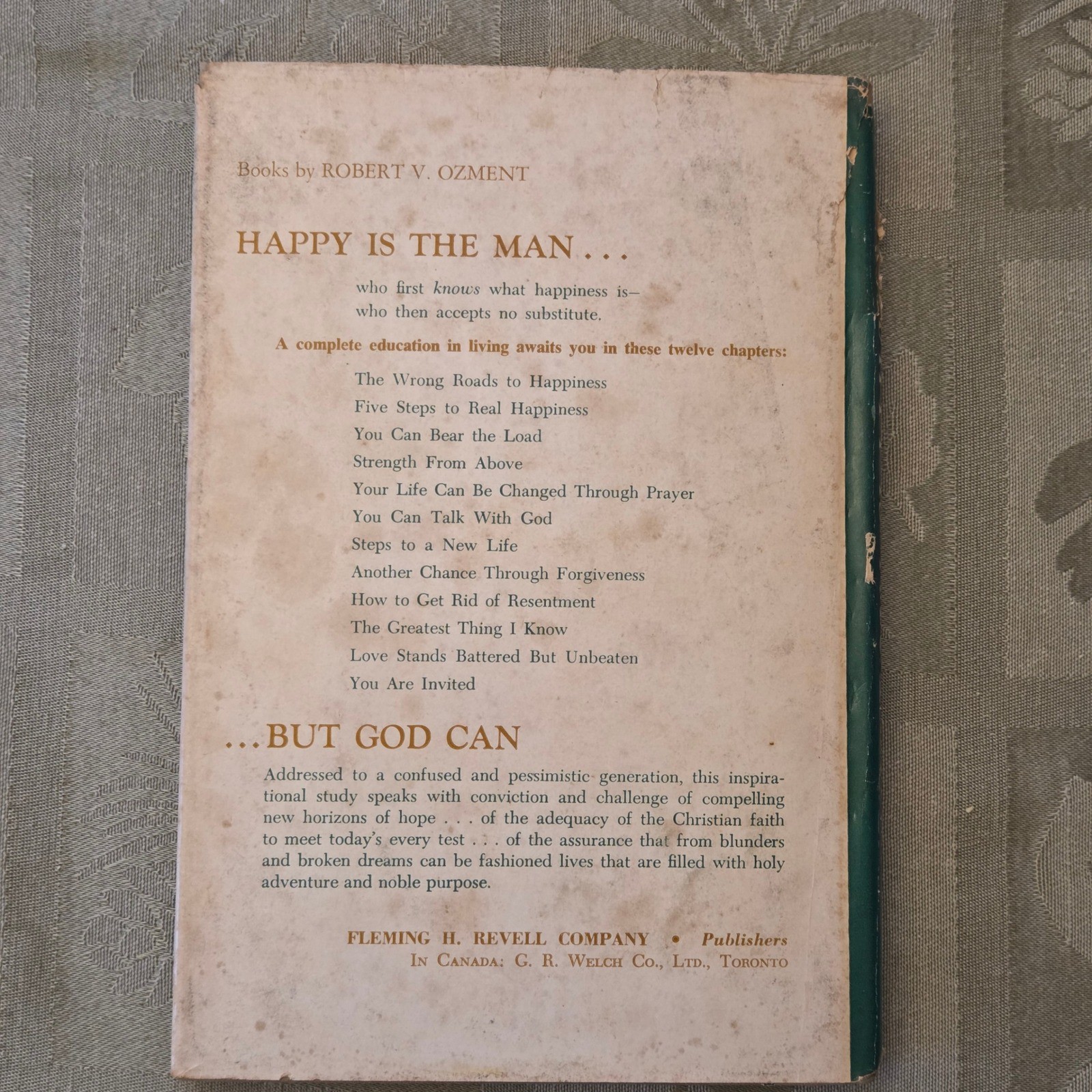 Happy Is the Man Robert V. Ozment 1963 Revell Hardcover w/ Dust Jacket