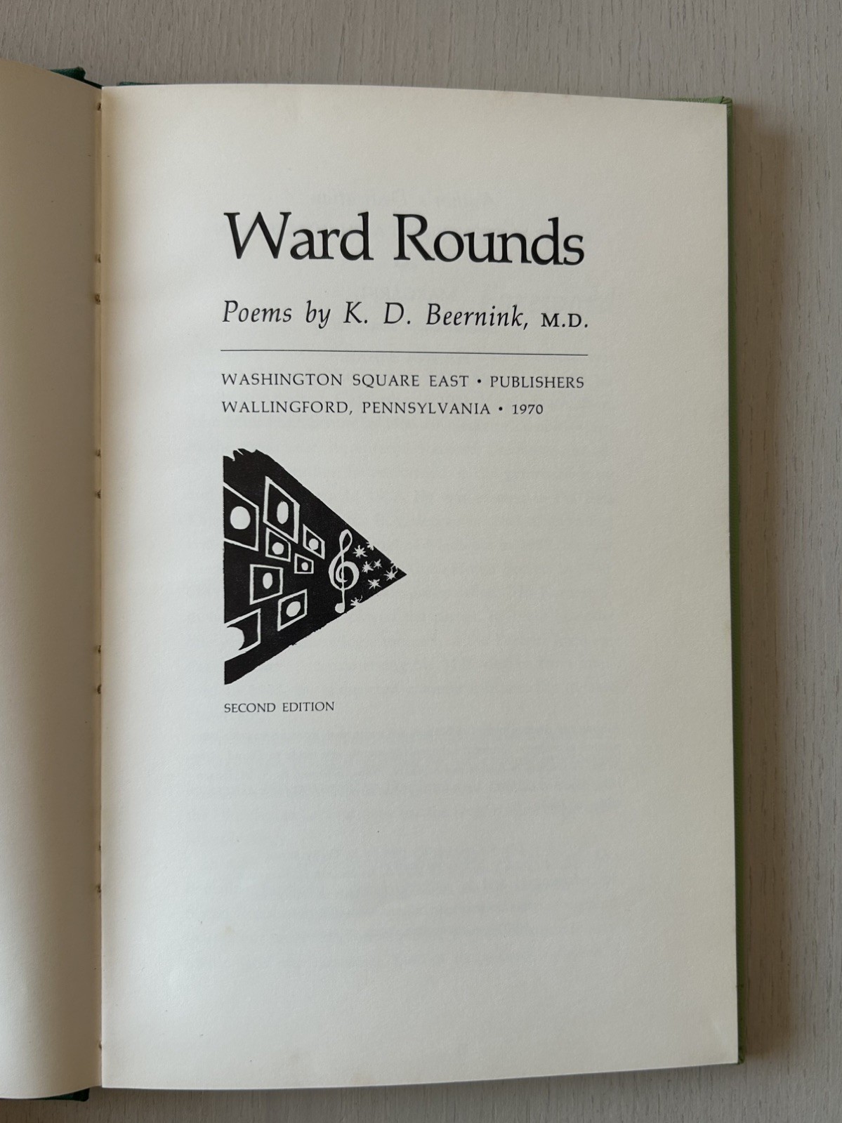 Vintage Medical Poetry Book WARD ROUNDS by K. D. Beernink M.D. Hospital Poems