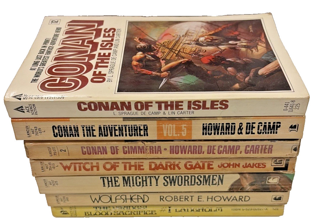 Conan Fantasy Paperback Lot 7 Lancer Ace DAW Robert E Howard Sword & Sorcery