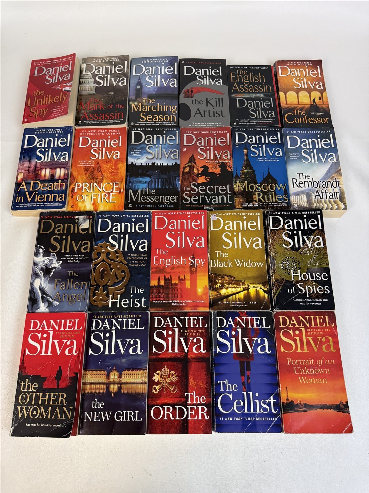 Daniel Silva Lot 22 Paperbacks including 19 Gabriel Allon series