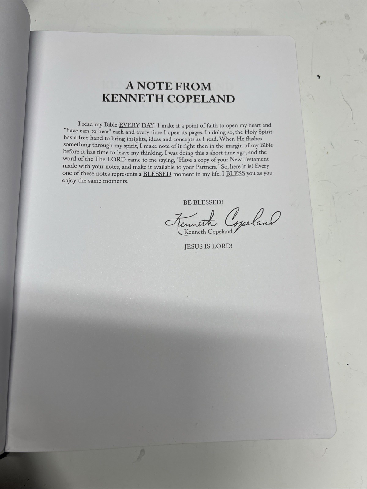 THE NEW TESTAMENT KJV Kenneth Copeland Personal Notes Edition, Faux Leather,