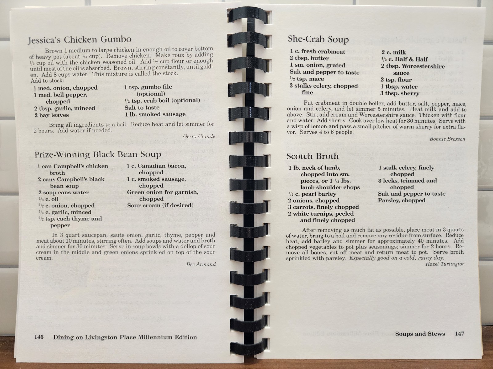 Dining On Livingston Place Cookbook Metairie Louisiana Millennium Edition