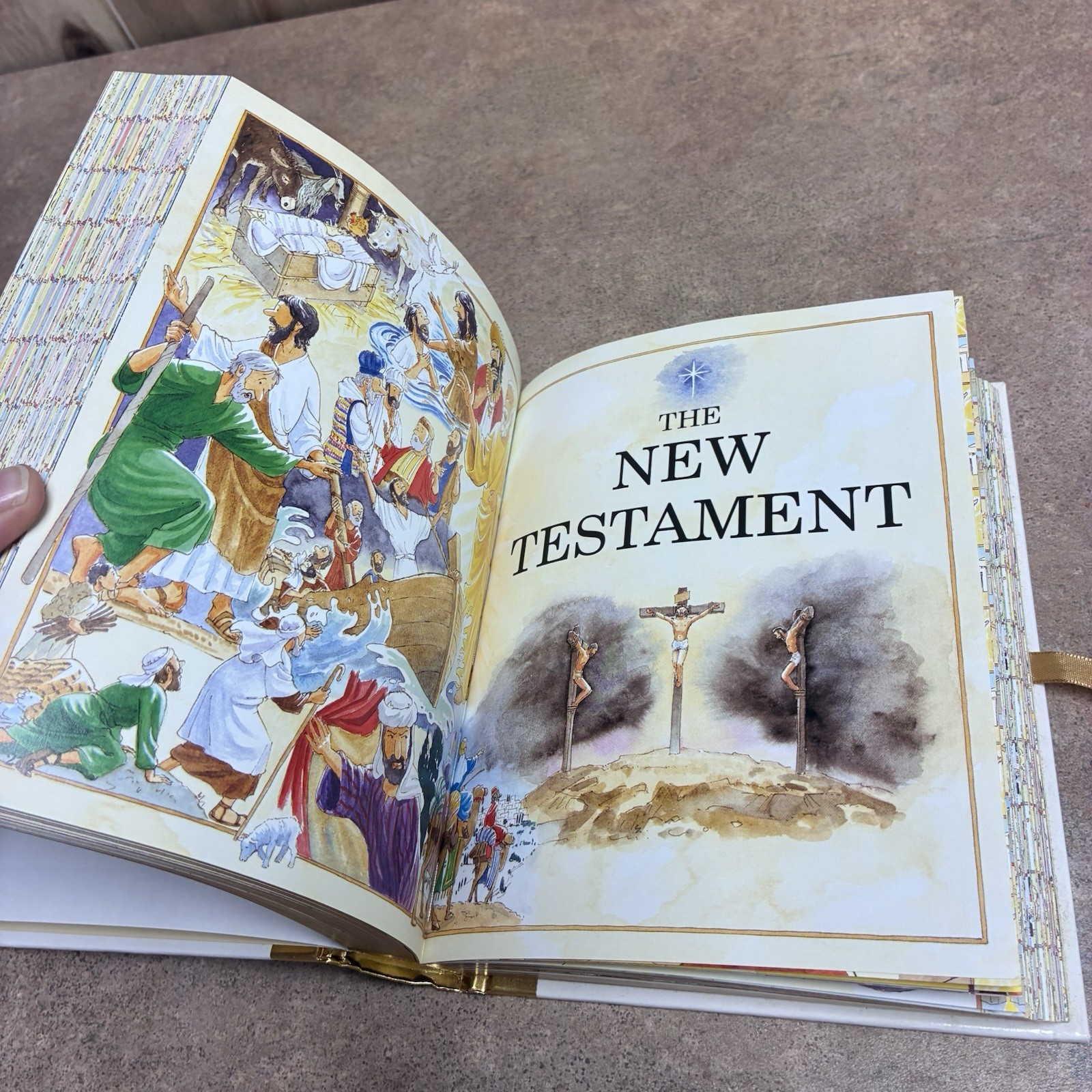 “First Bible Stories” Hardcover Children’s Book W/383 Gold Edge Pages