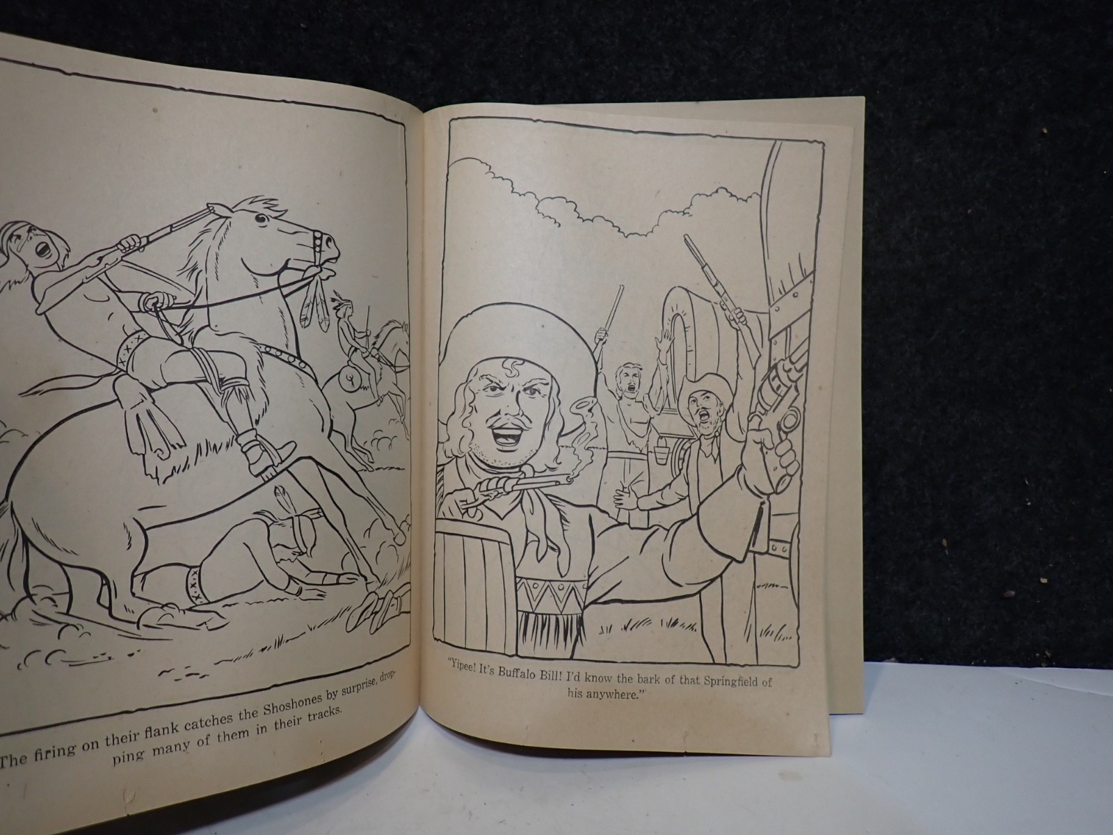 MT 1949 COMIC STRIP Buffalo Bill Action-Packed Coloring Book #1351 Abbott Pub Co