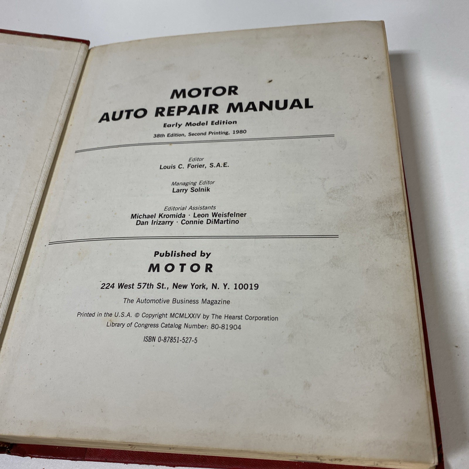 1980 MOTOR AUTO REPAIR MANUAL BOOK – EARLY MODEL EDITION 1969-1975 – Hardcover