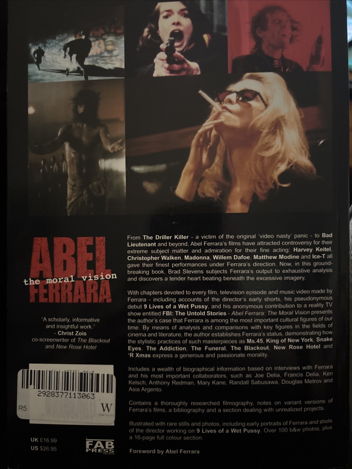 ABEL FERRARA The Moral Vision Brad Stevens FAB PRESS 1st Ed Cult Cinema RARE OOP