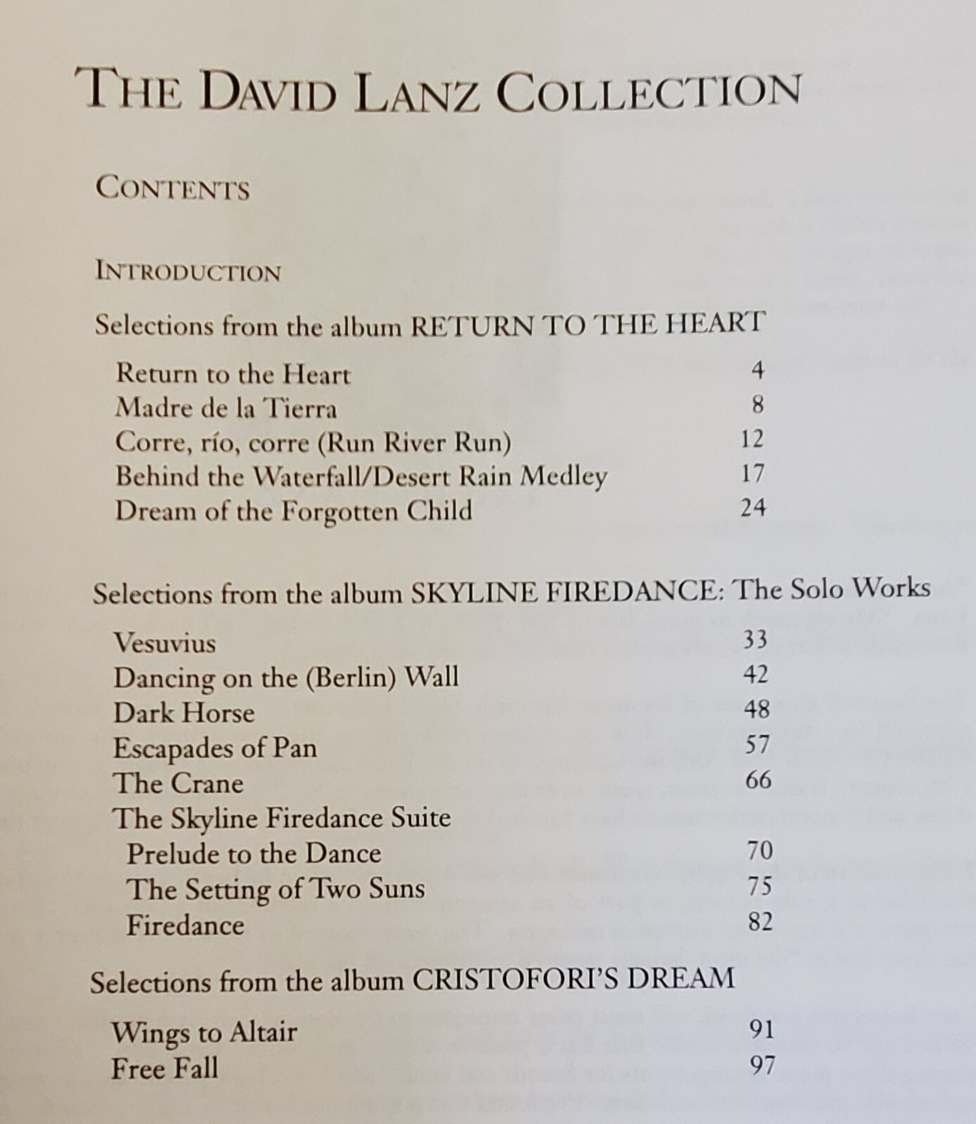 1992 THE DAVID LANZ COLLECTION – NEW AGE PIANO SOLOS – SONGBOOK 104 pages