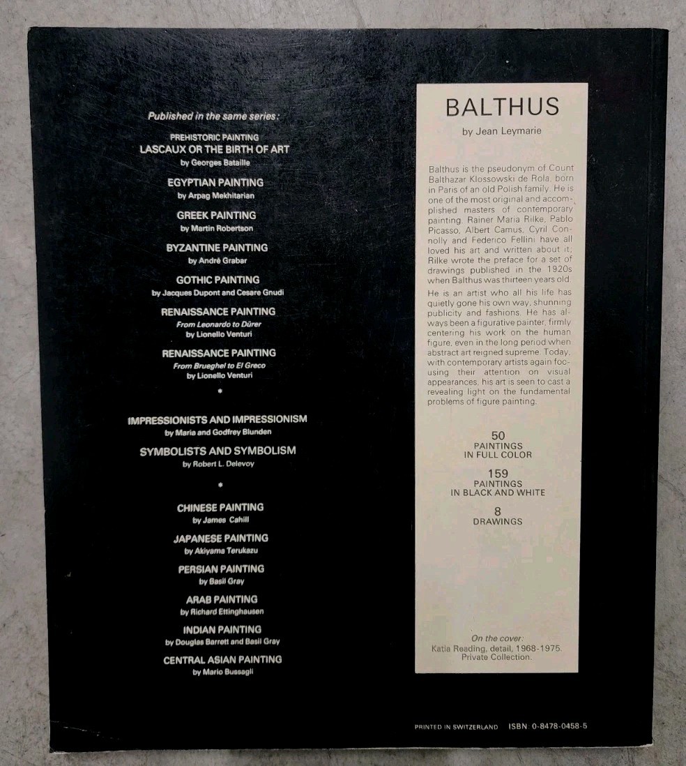 Balthus by Jean Leymarie and Skira-Rizzoli Staff (1982, Trade Paperback)