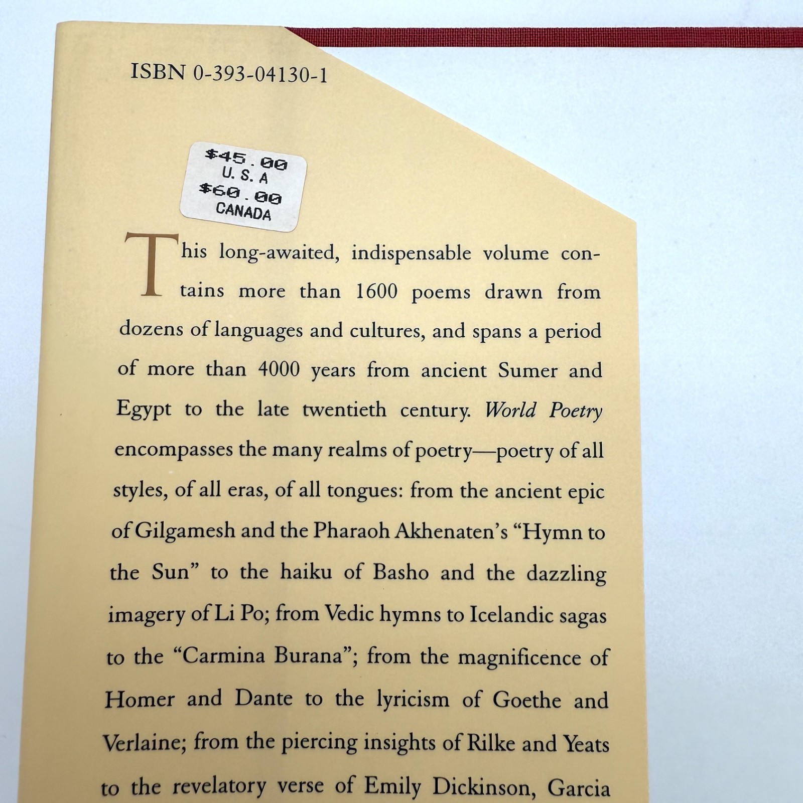 World Poetry : An Anthology of Verse from Antiquity to Our Time 1st ED