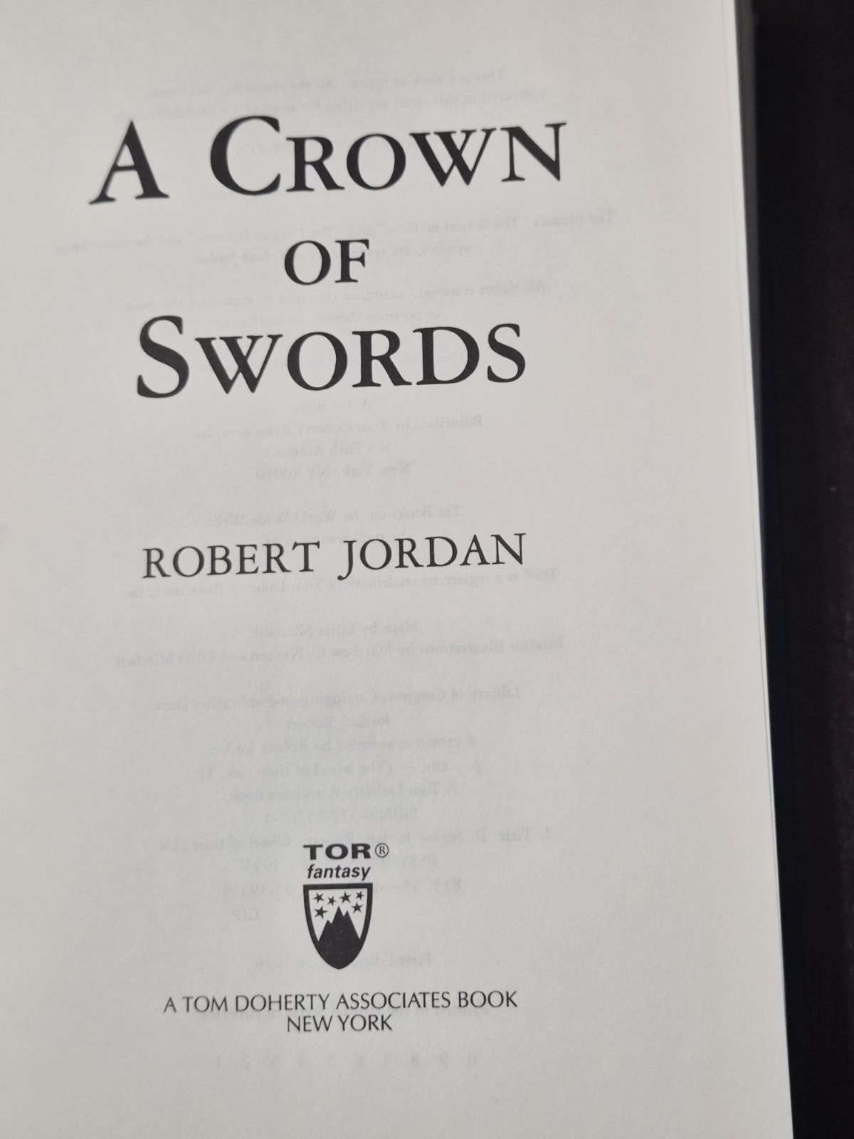 Robert Jordan A CROWN OF SWORDS 1996 Wheel of Time 1st Ed 1st Print HCDJ VG