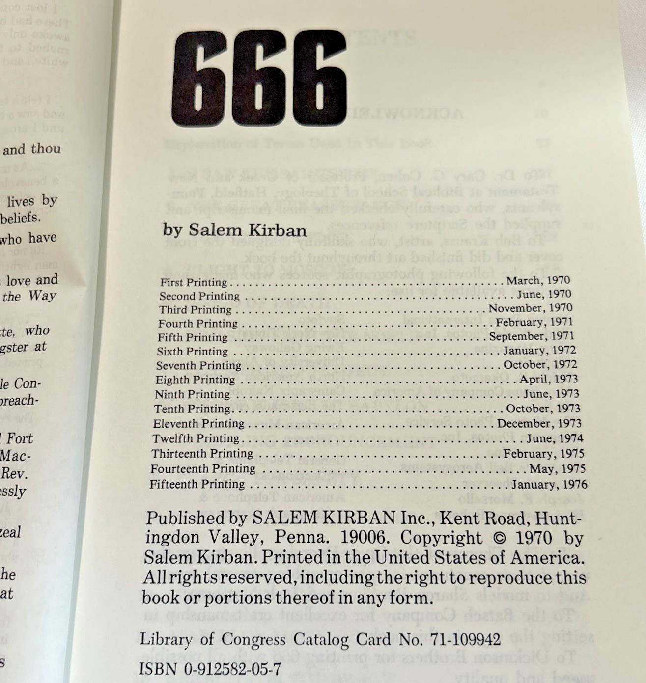 666 ~ Salem Kirban ~ 1976 ~ Paperbak