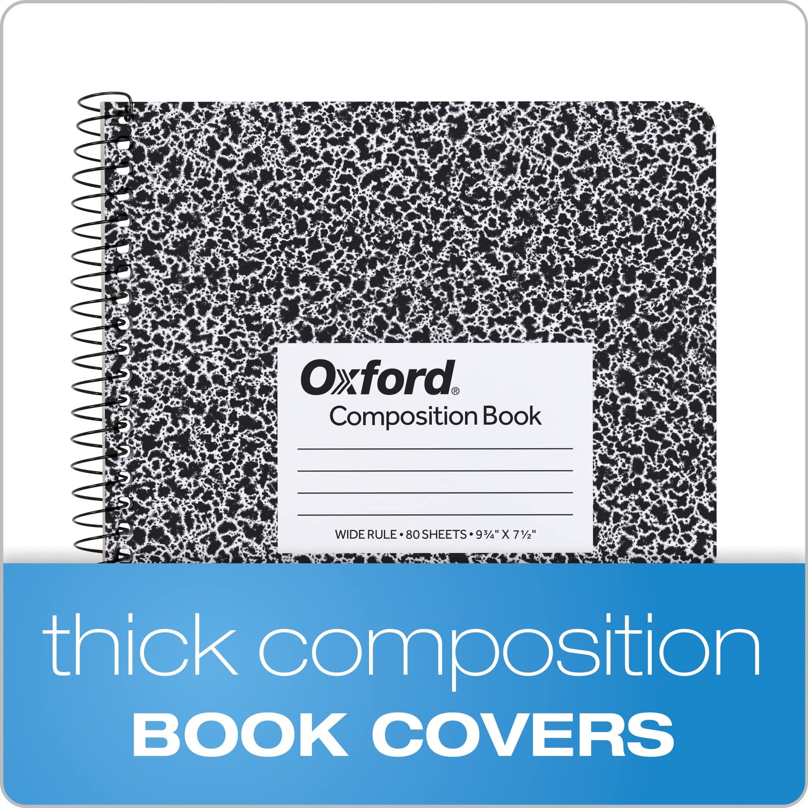 Spiral Composition Notebooks, 4 Pack, Wide Ruled , 9-3/4 x 7-1/2 Inches, 80 S…
