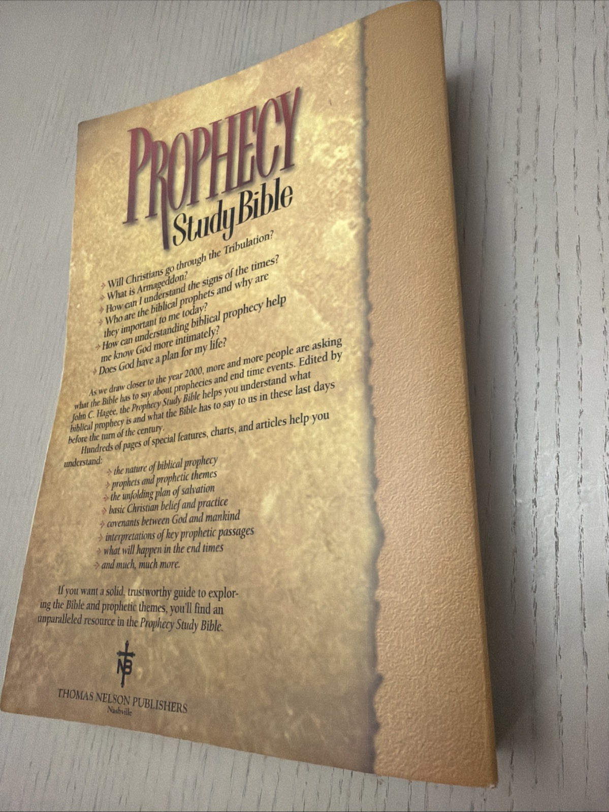 Prophecy Study Bible by John Hagee (1997, Hardcover)