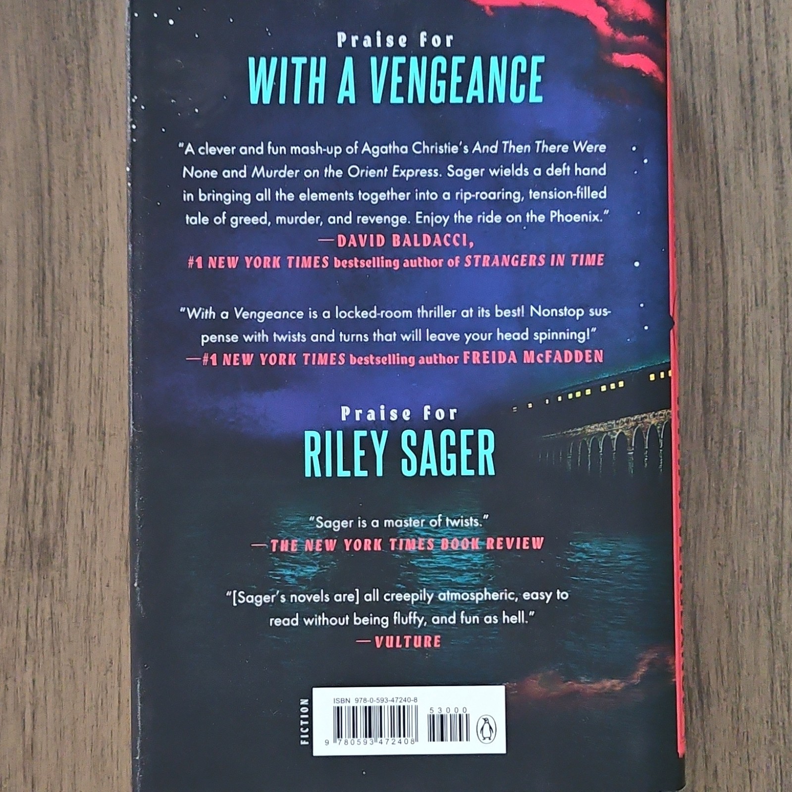 Riley Sager With a Vengeance Hardcover 2025 Horror Thriller Fiction Novel