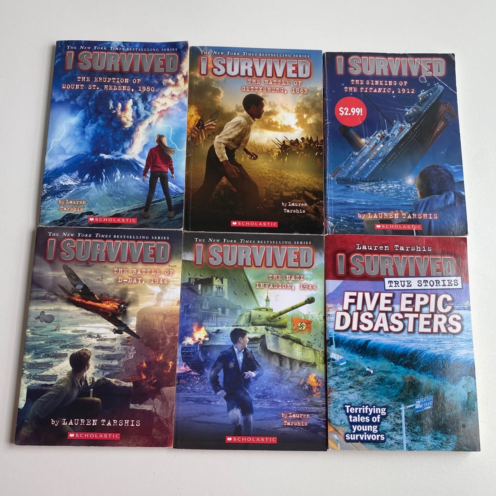 NY Times Best Selling Series “ I Survived “ By Lauren Tarshis. Lot of 6