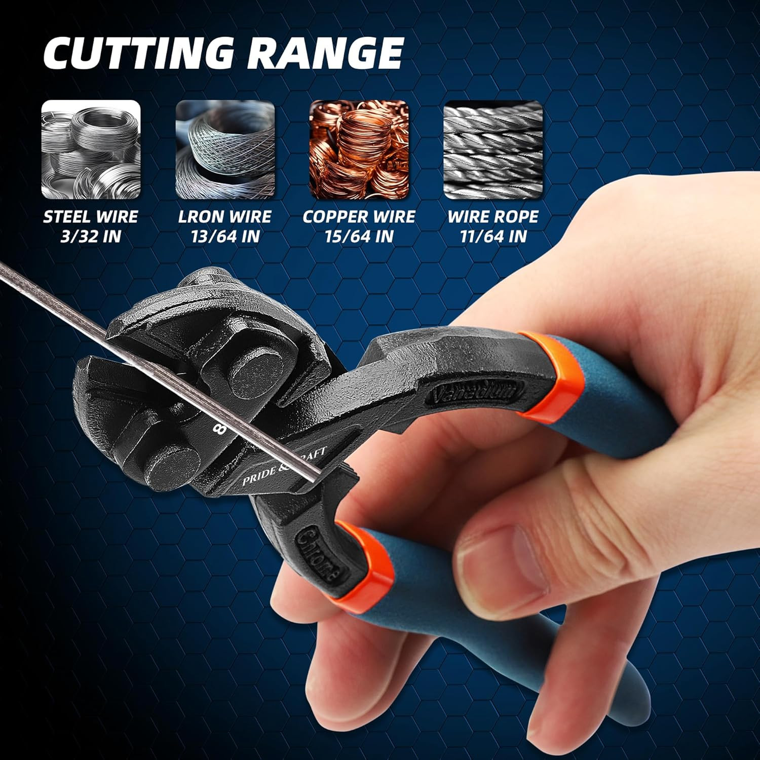 8 Inches Mini Bolt Cutter Heavy Duty Cutting Tool for Wire, Chain, and Bolts, Sn