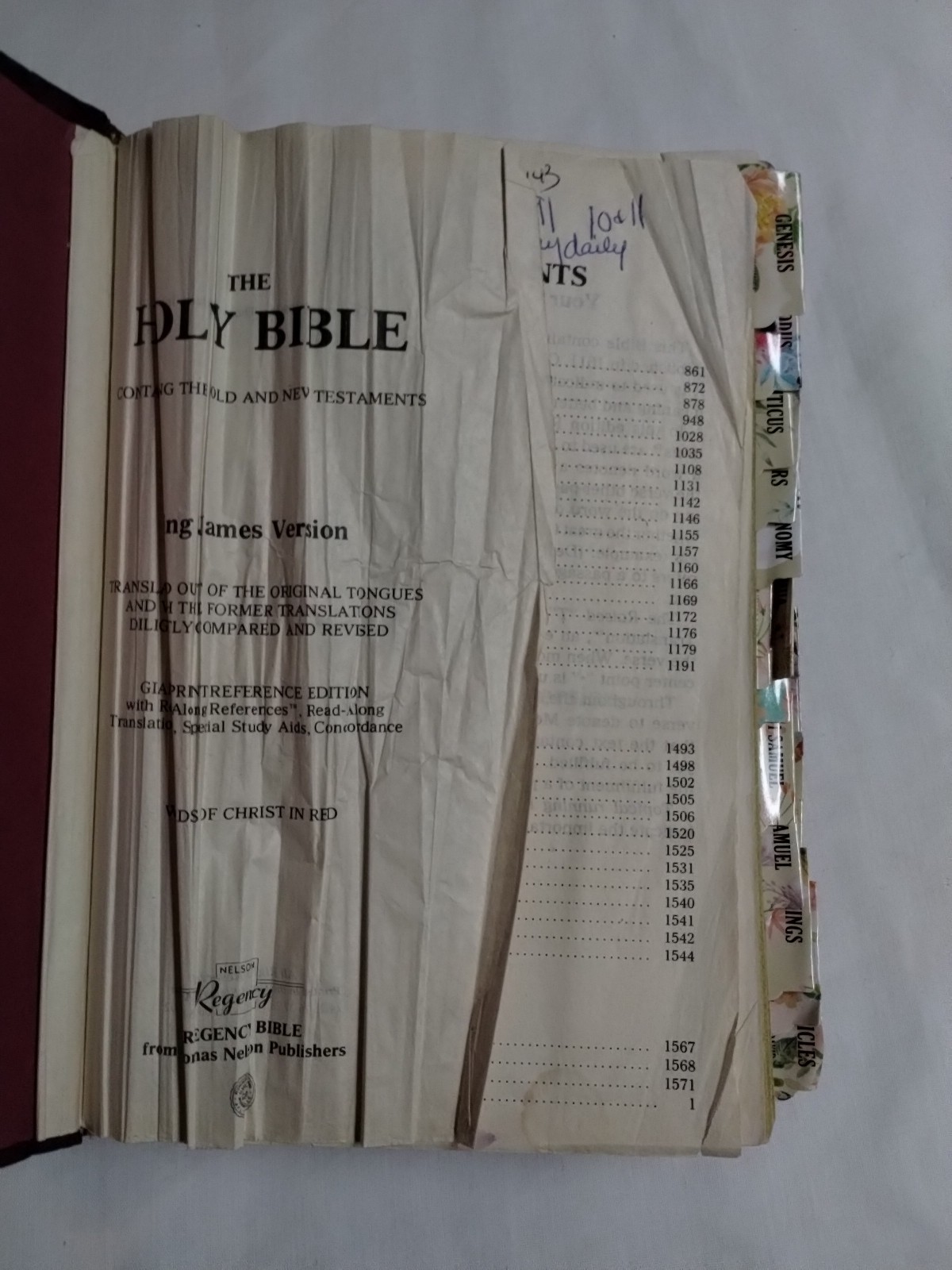 Holy Bible King James Version Giant Print w/ Words of Christ in Red 1990 HC