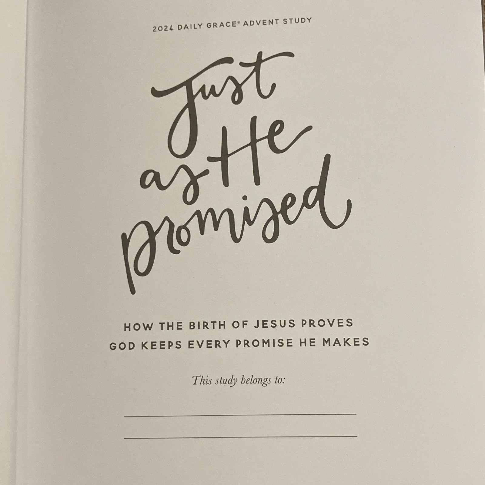 The Daily Grace Co. Just as He Promised 2024 Advent Bible Study Guide PB