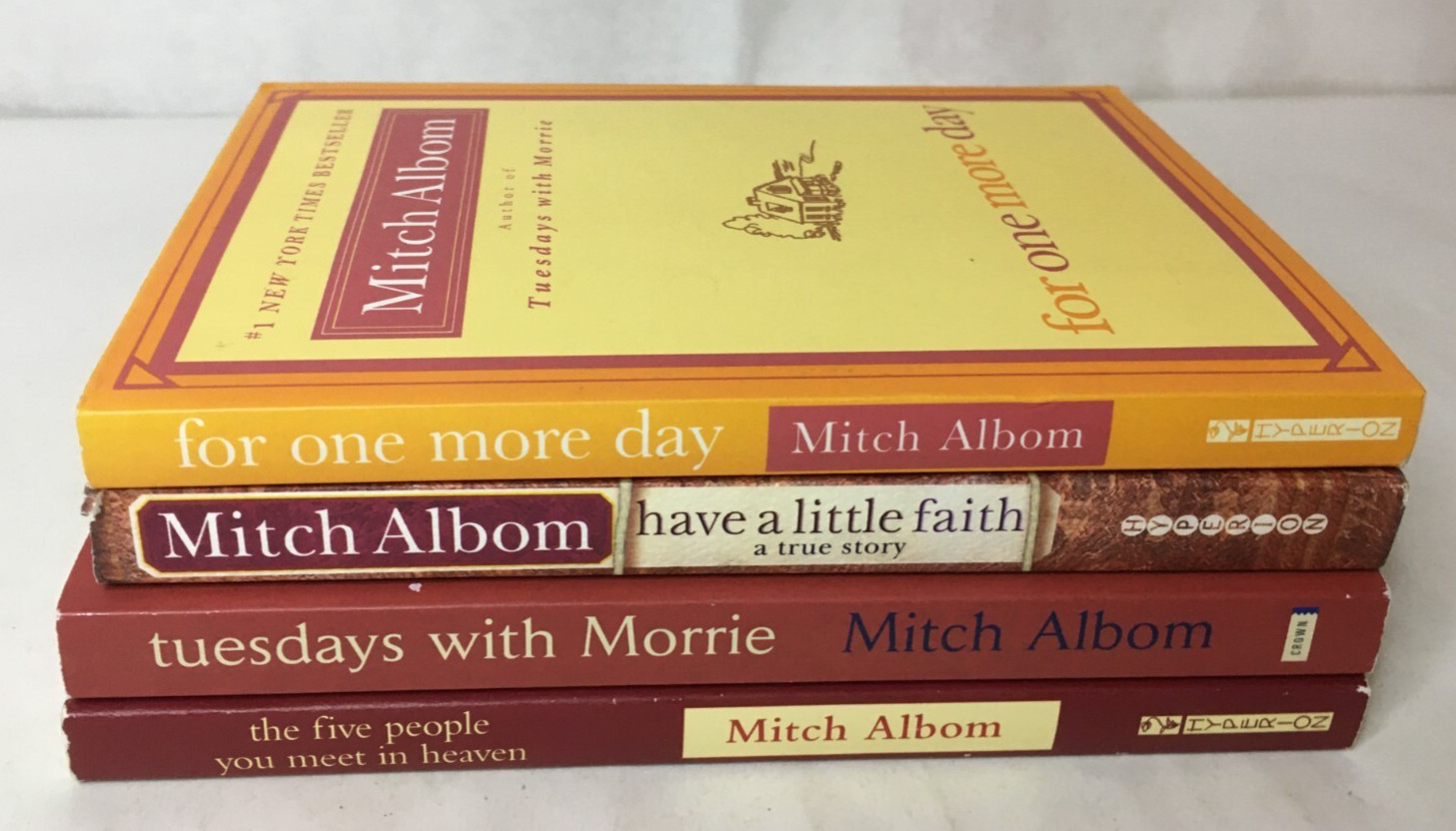 Mitch Albom Lot of 4 Paperbacks – Tuesdays Five People Faith One More Day