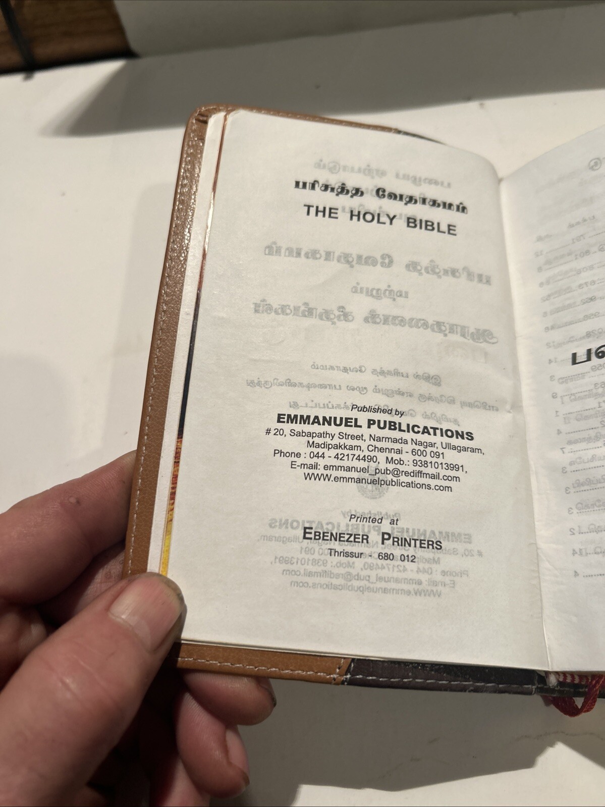 Compact Tamil Holy Bible & Hymnary – India – Leather Bound, Illustrated