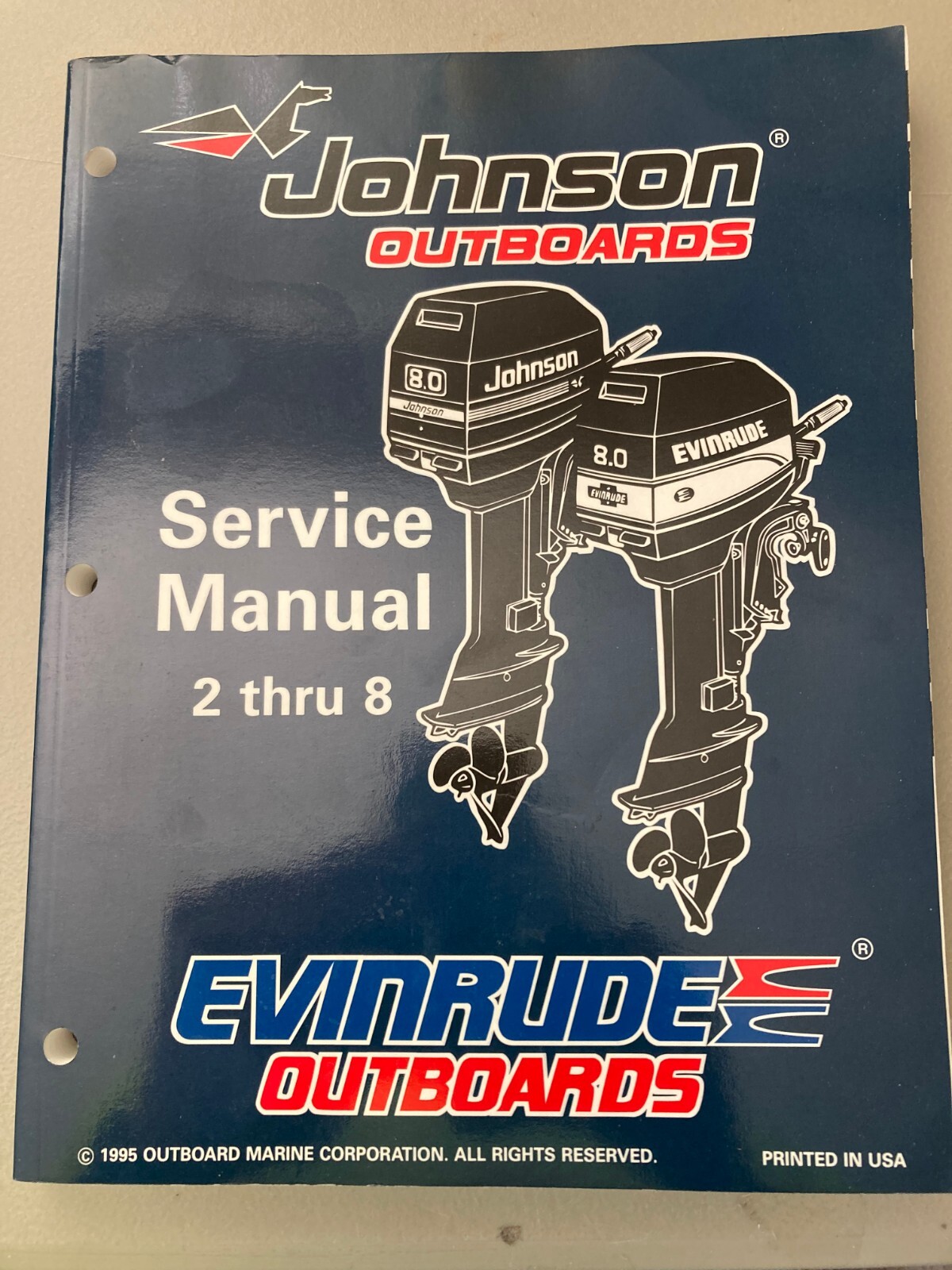 1995 Johnson Evinrude Outboards 2 thru 8 HP 1&2 Cylinder Service Manual #507120