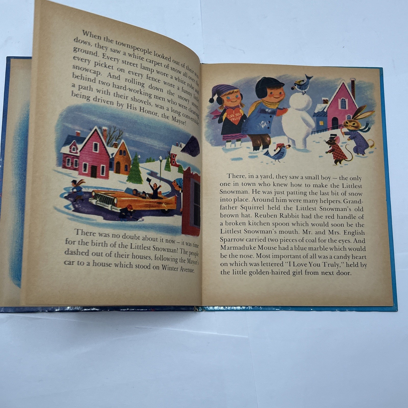 THE LITTLEST SNOWMAN Wonder Books 1958 Charles Tazewell Snow Ball 29 cent mark