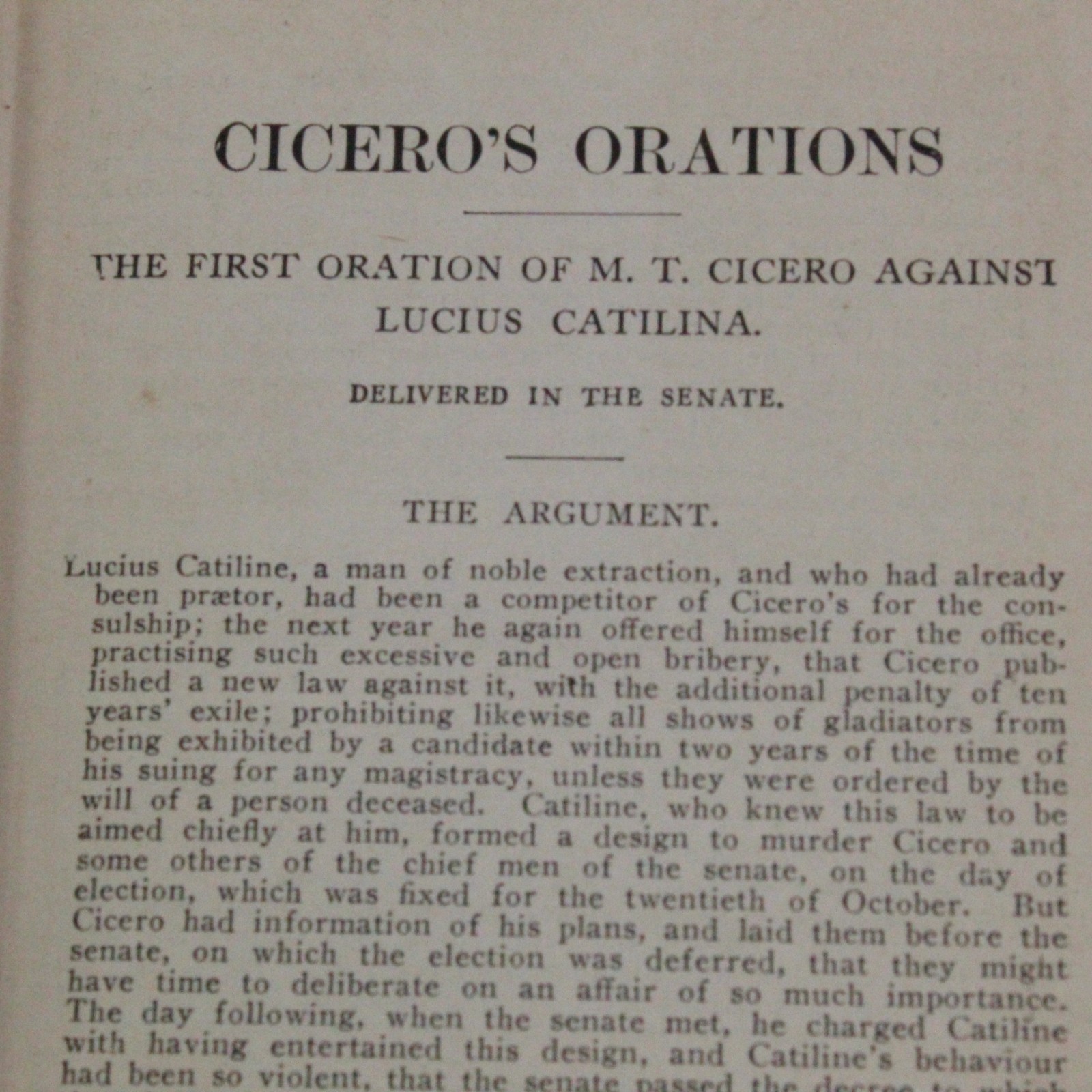 Select Orations of Cicero, Handy Book Company, Harrisburg, PA (1910s, HC)