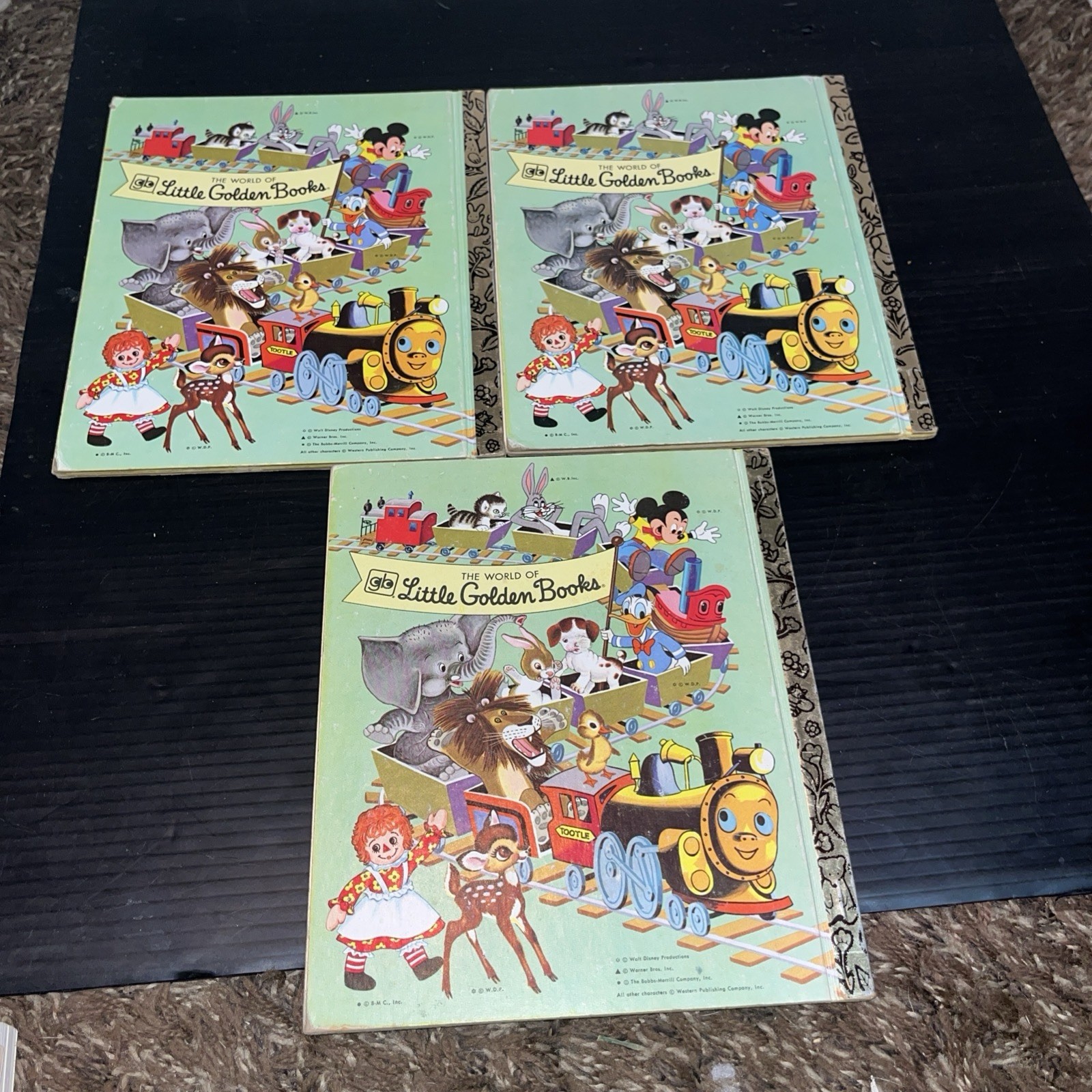 Lot of 3 Little Golden Books Mixed Lot Vintage Boats, Heidi, & The Cow Went Over