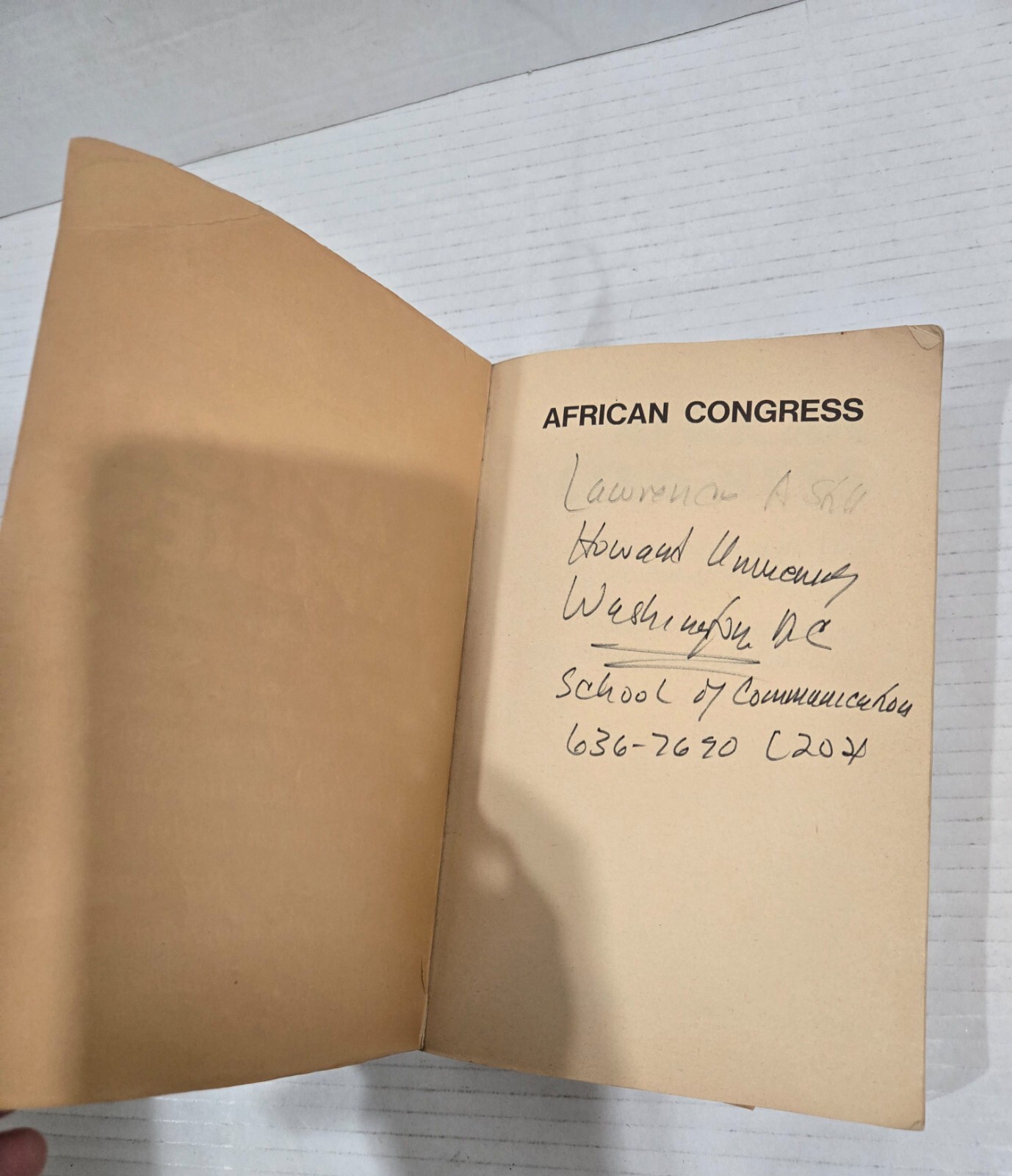 AFRICAN CONGRESS Book A Documentary First Modern Pan-African Congress 1972